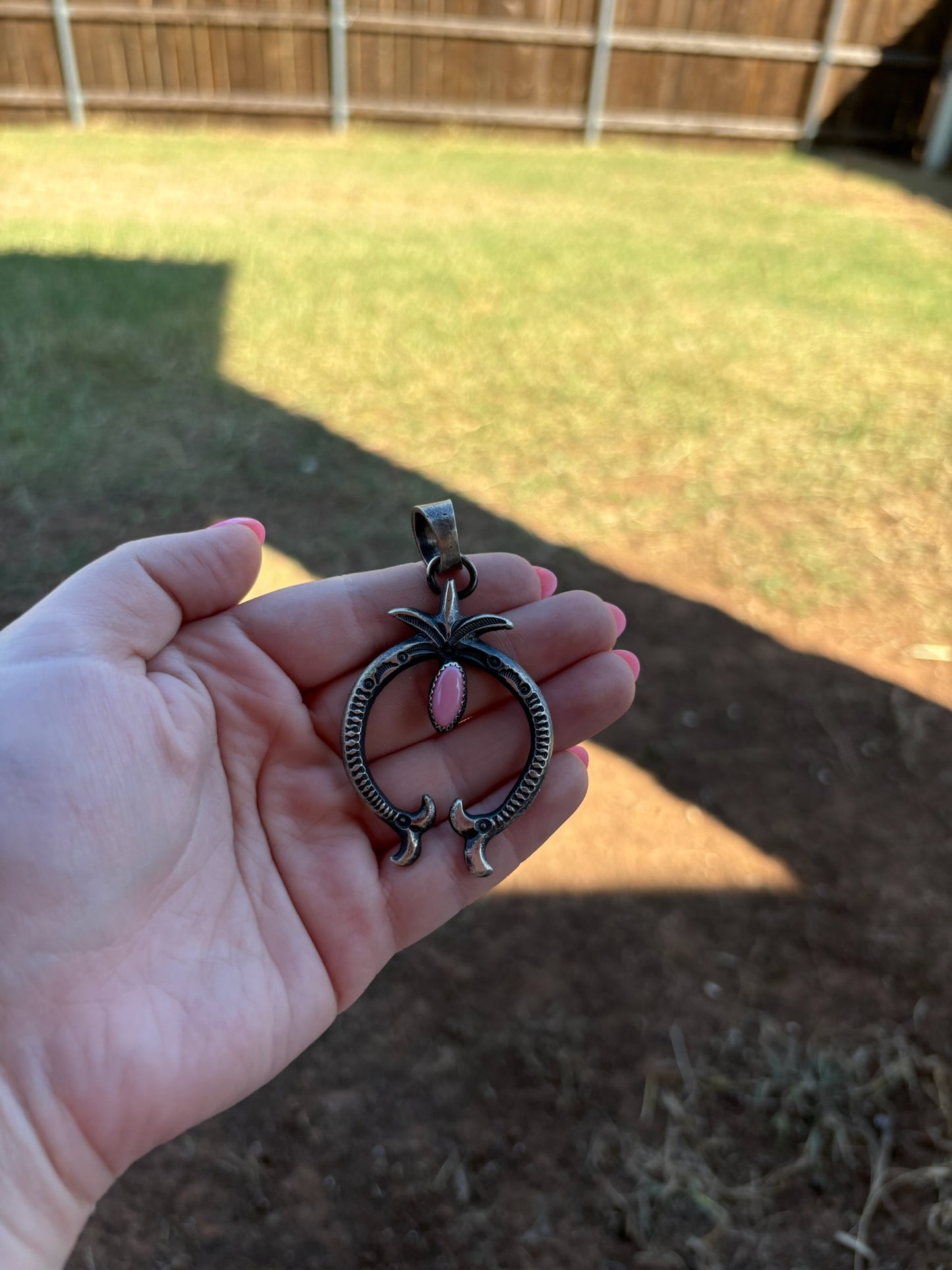 Pink Conch Naja Pendant with Bail