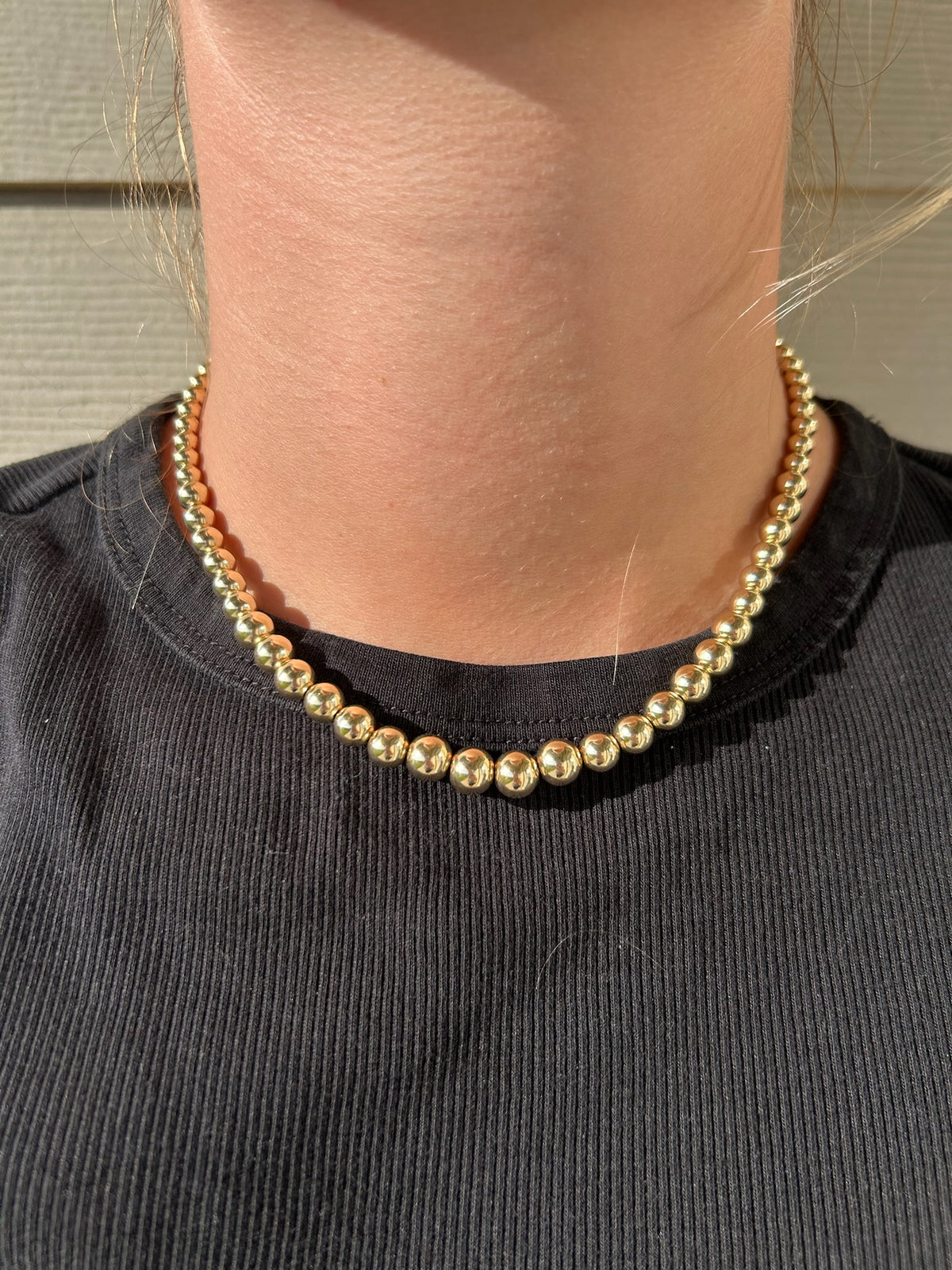 16" 4-8mm Graduated Gold Filled Necklace