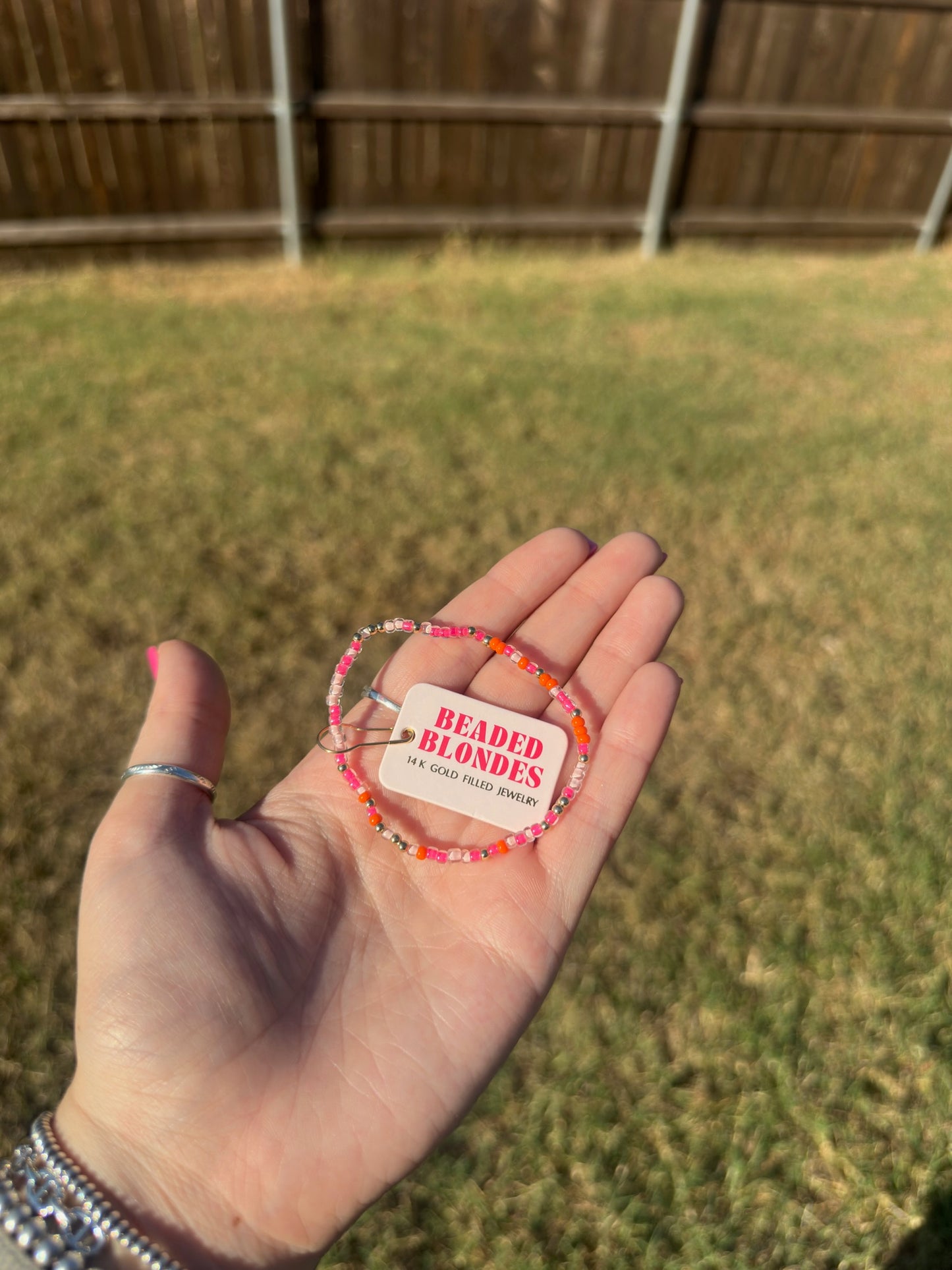 BB Pinks and Orange Sprinkle Bracelet