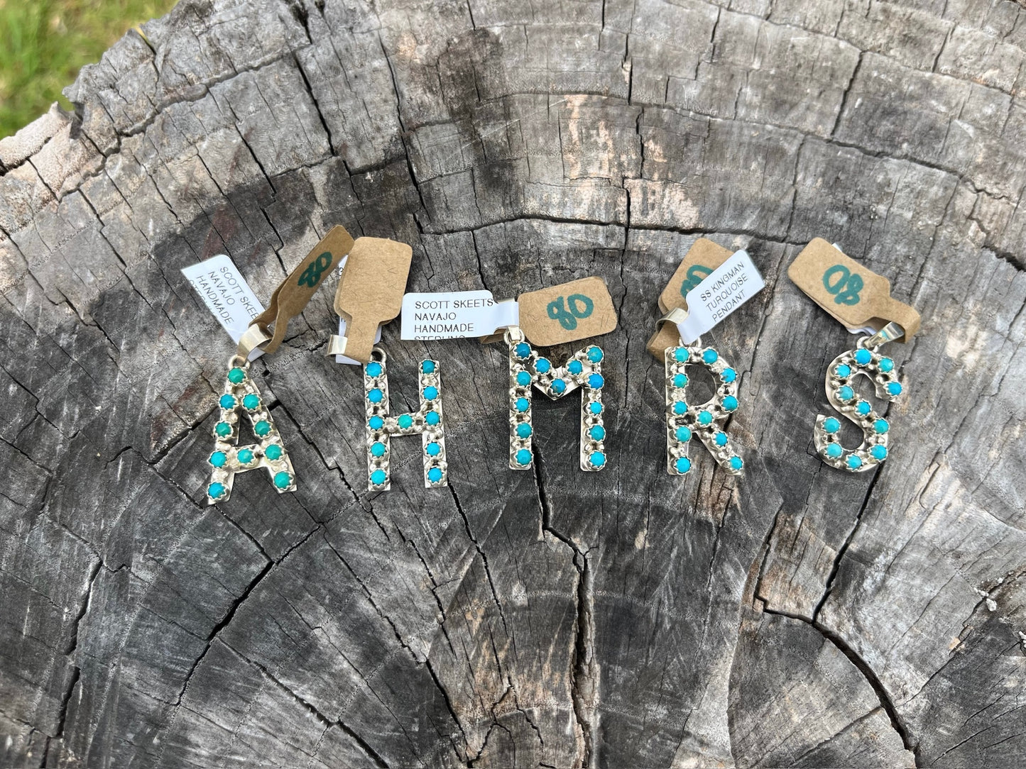 Turquoise Initial Pendant - MUTLTIPLE LETTERS
