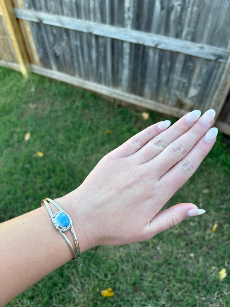 Golden Hills Split Band Stamped Border Cuff