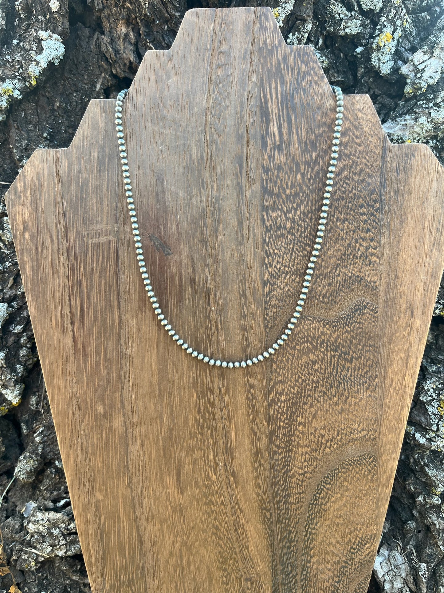 22" 2mm Sterling Silver Pearl Necklace
