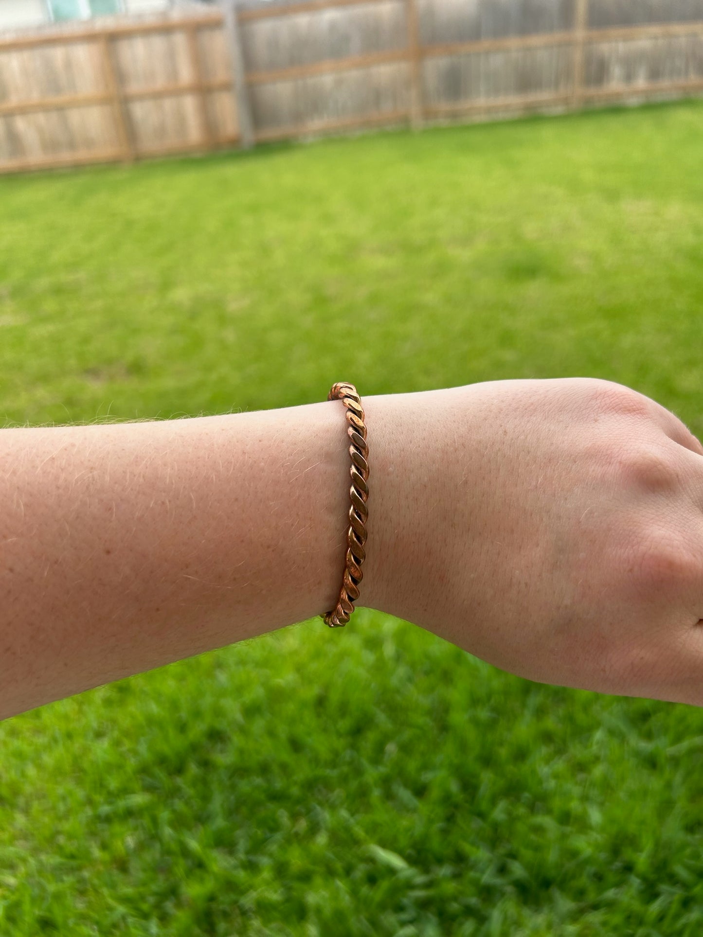 Copper Flat Twisted Cuff - Skinny