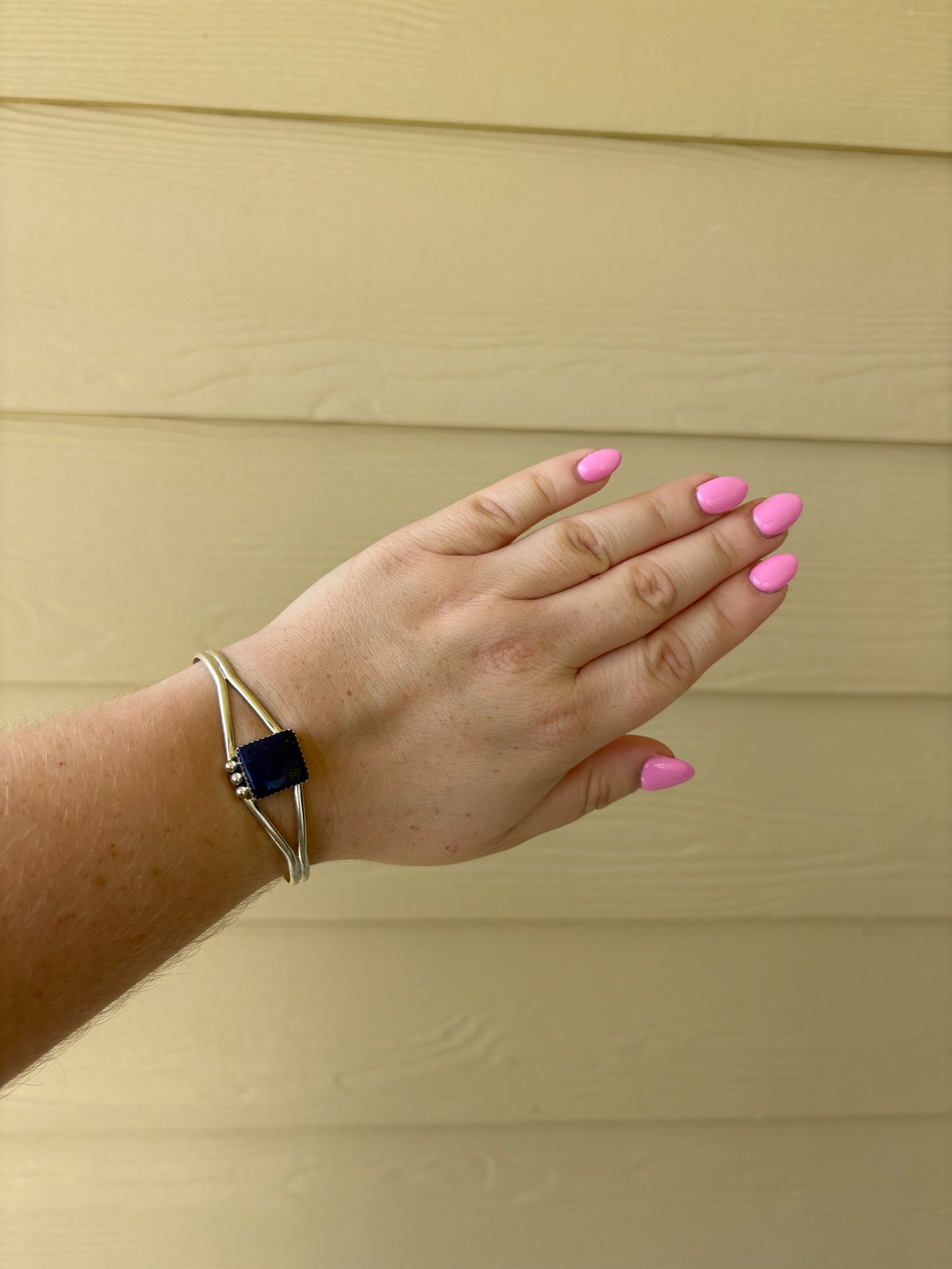 Lapis Square Split Band Cuff