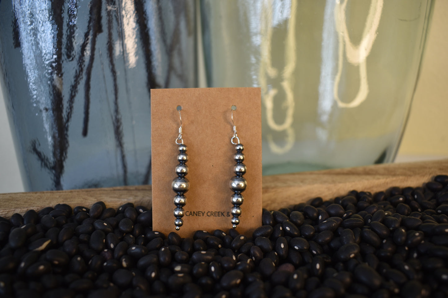 Sterling Silver Pearl Graduated Dangle Earrings