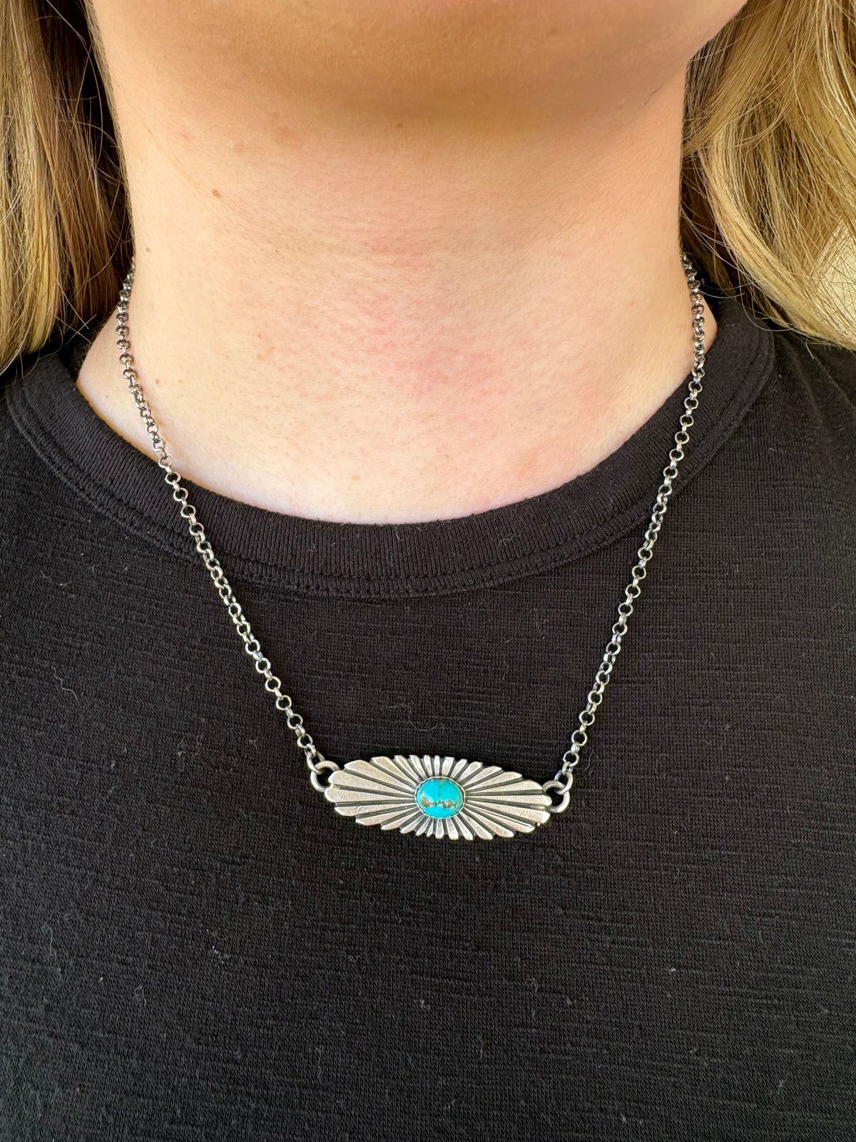 Kingman Turquoise Sunshine Necklace - 18"