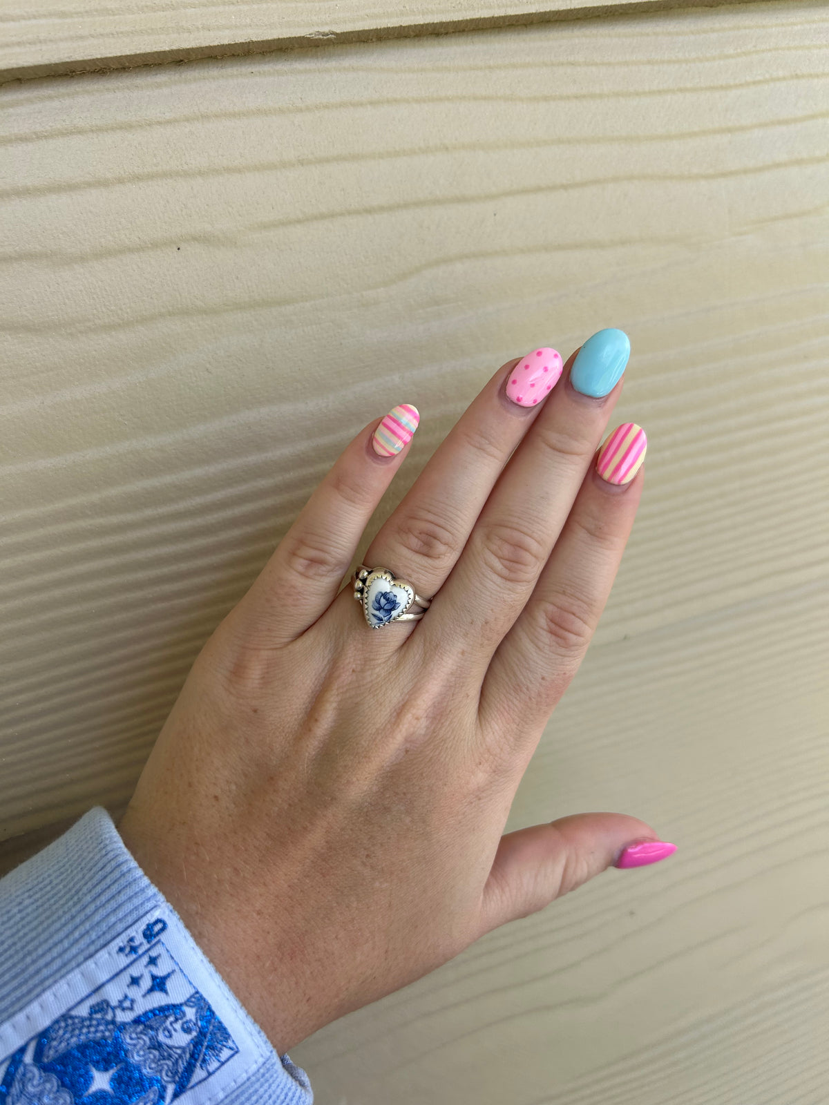Herloom Blue Rose Heart Ring - SIZE 7