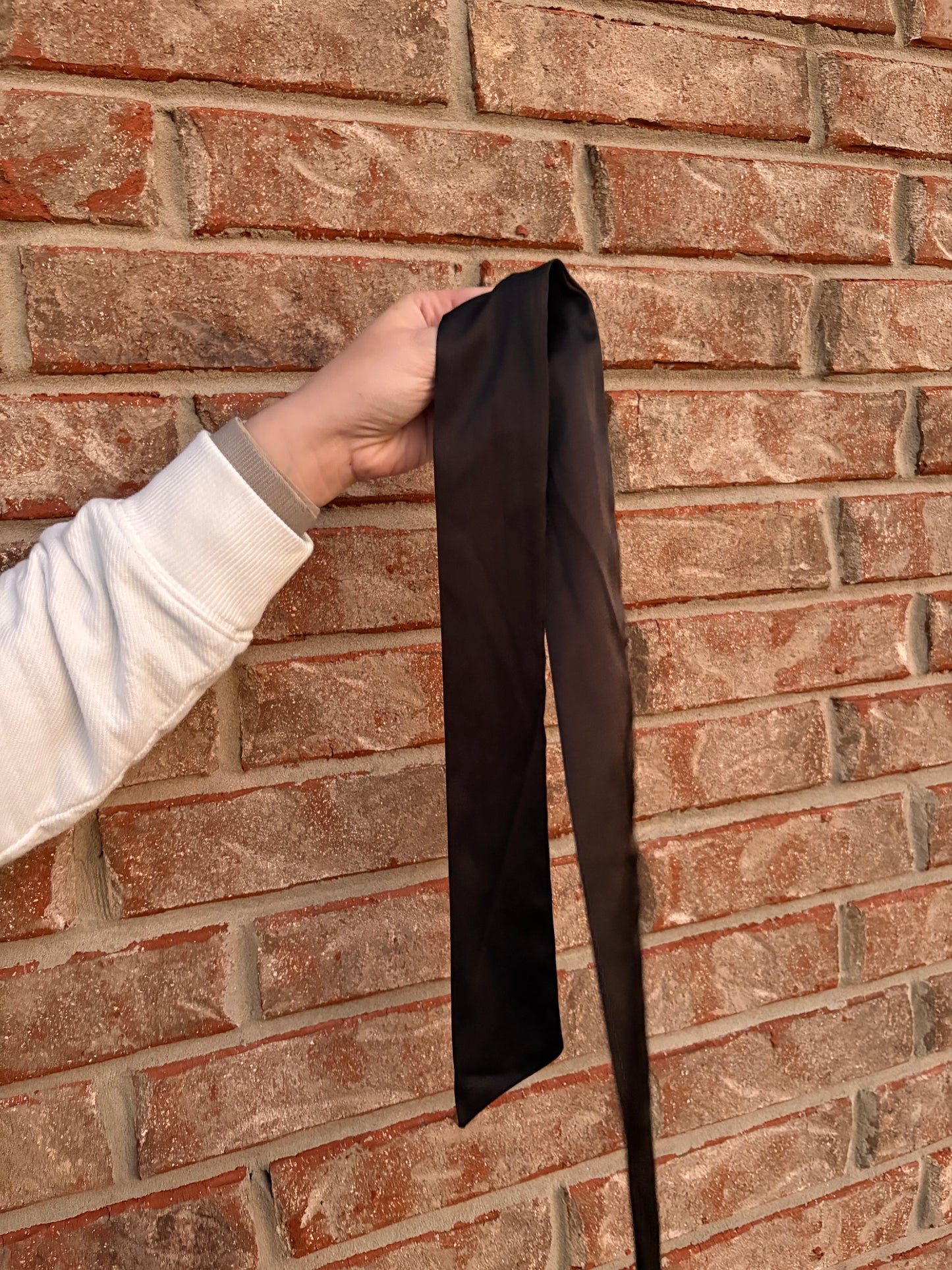 Solid Black Twilly Scarf