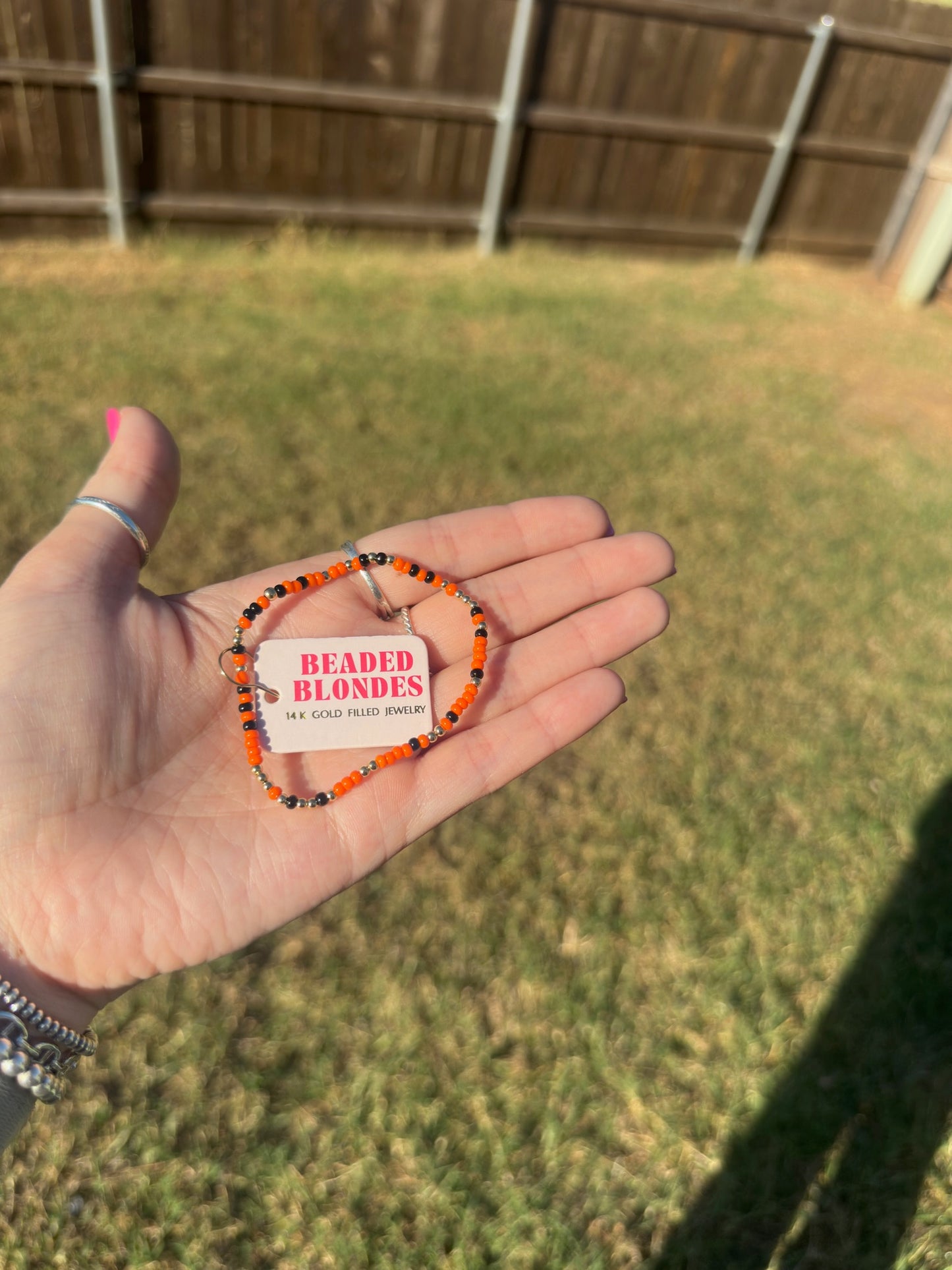 BB Orange and Black Sprinkle Bracelet