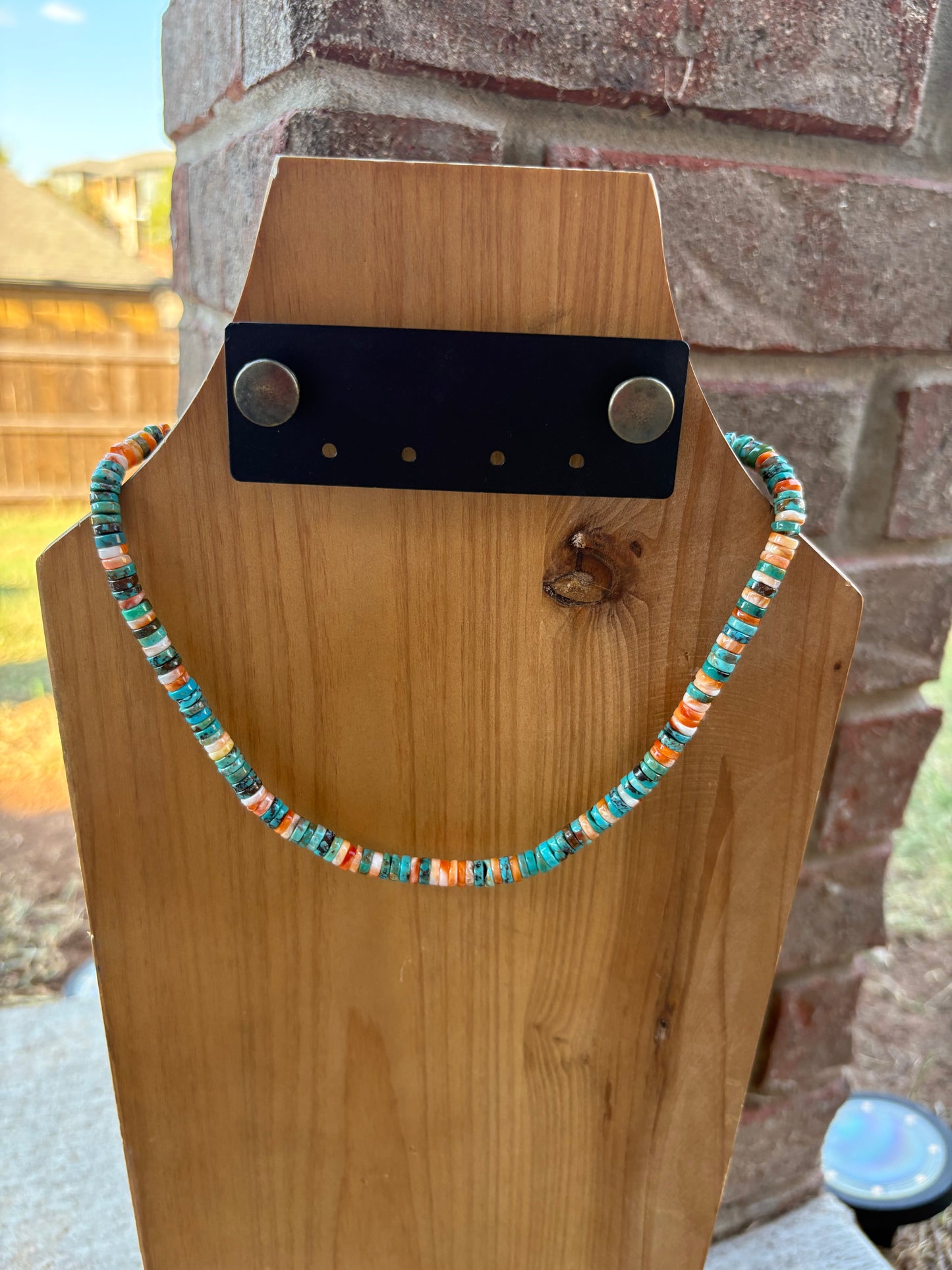 17" Spiny Turquoise Stacker Necklace