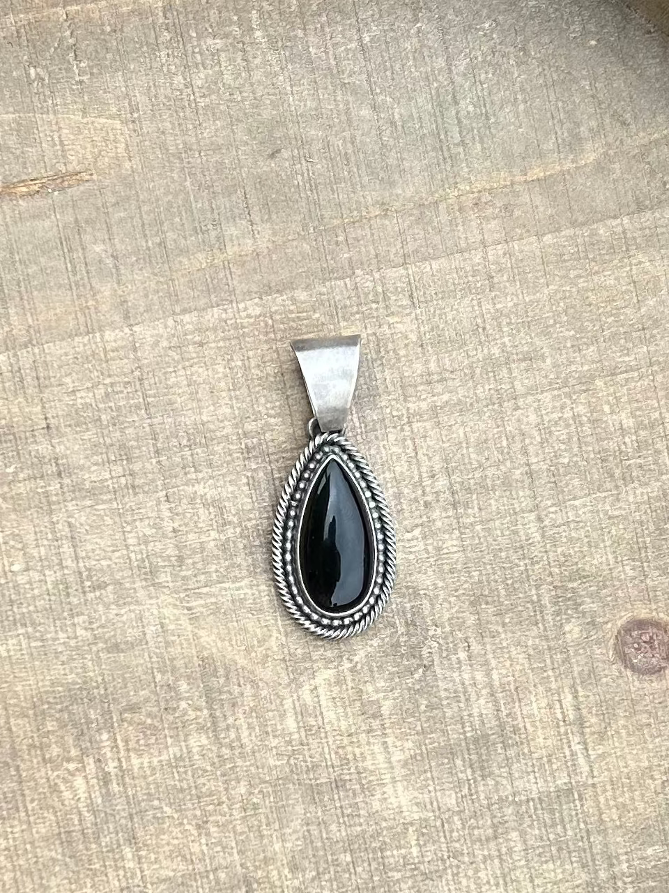 Black Onyx Large Teardrop Pendant