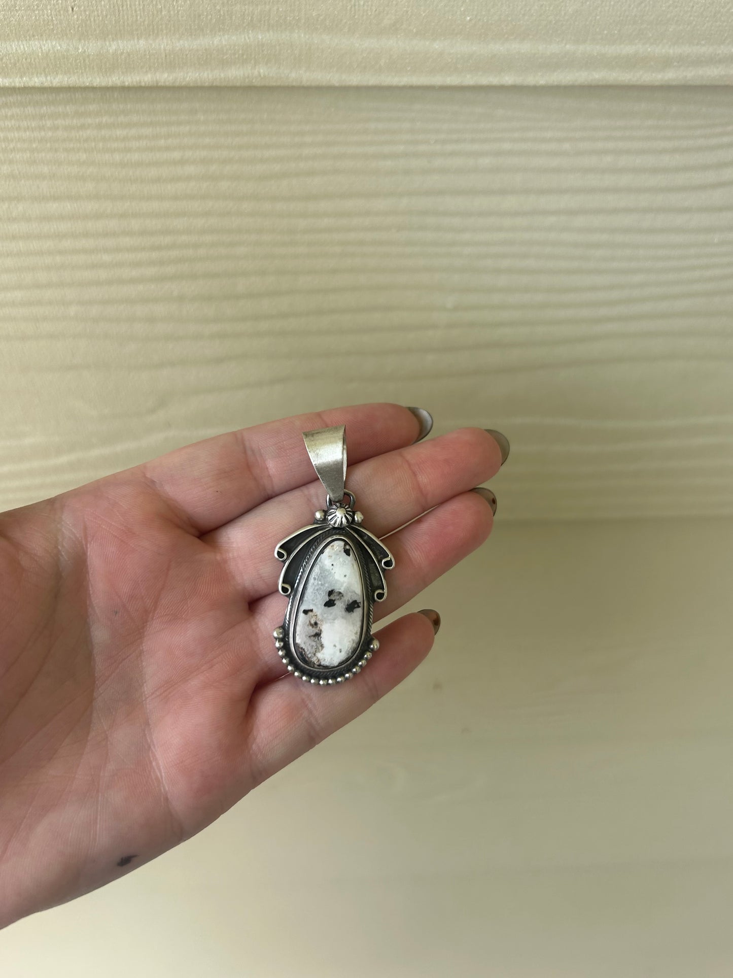 White Buffalo Teardrop Pendant