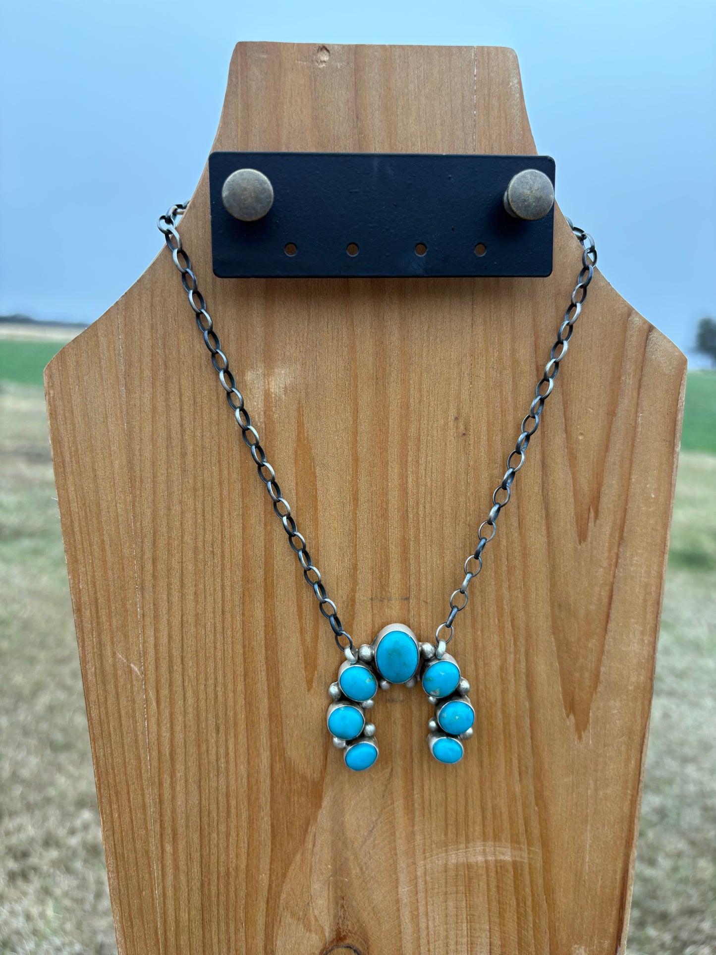 Turquoise 7-Stone Naja Necklace - 16"