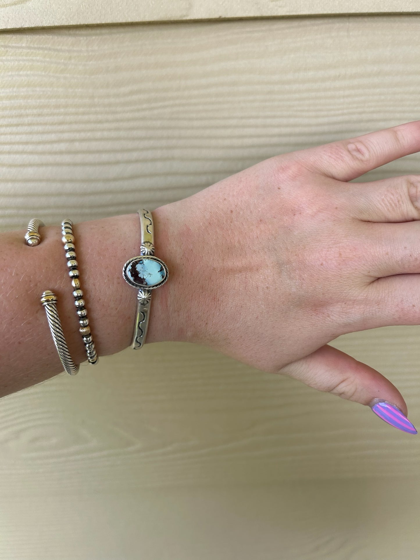 Golden Hills Oval Stamped Band Cuff