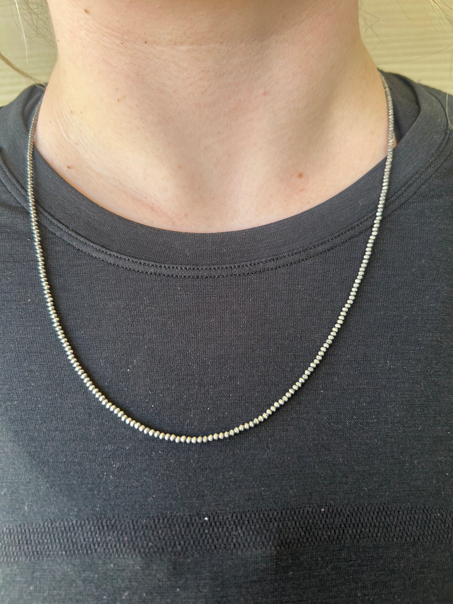 24" 2mm Navajo Pearl Necklace