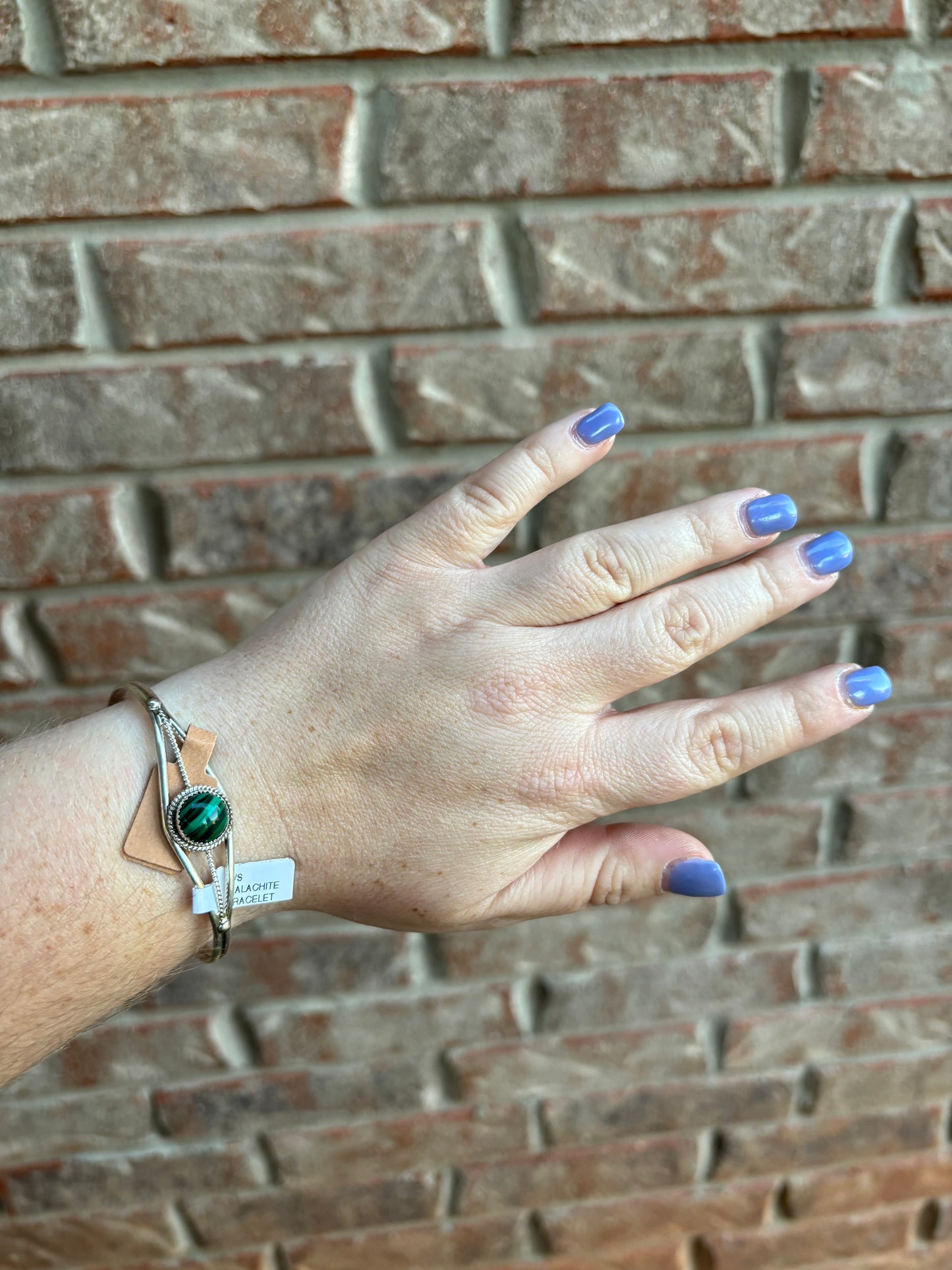 Green Malachite Single Stone Cuff