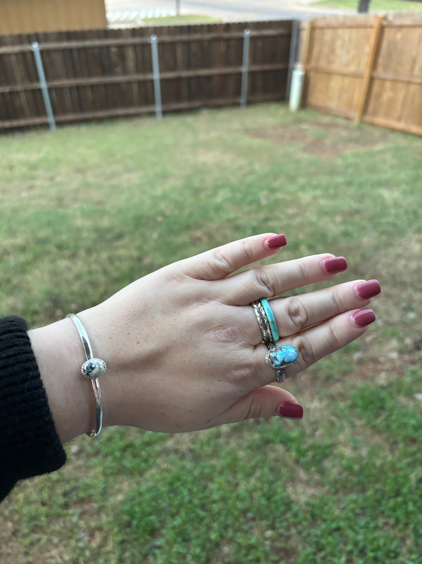 White Buffalo Dainty Circle Cuff