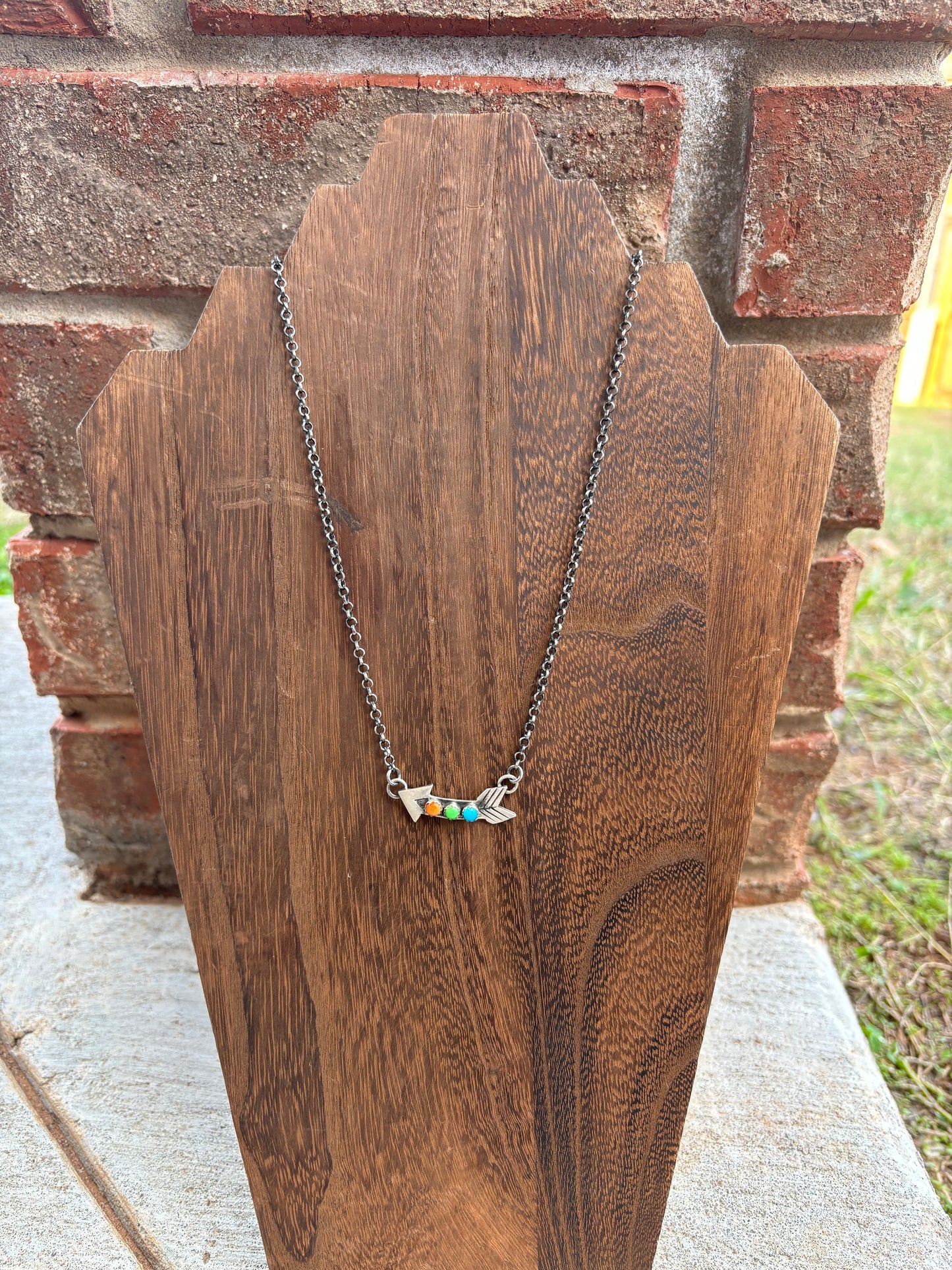 Multi-Stone Arrow Necklace