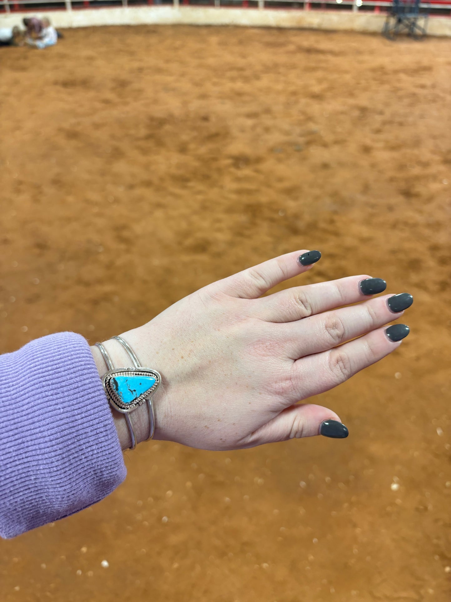 Turquoise Triangle Cuff with Sterling Border