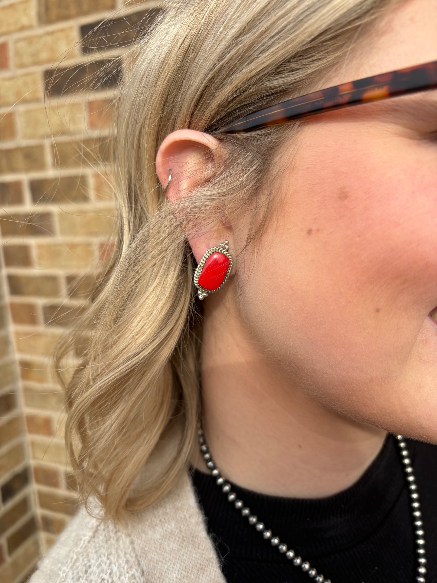 Rosarita Rectangle Studs with Detail