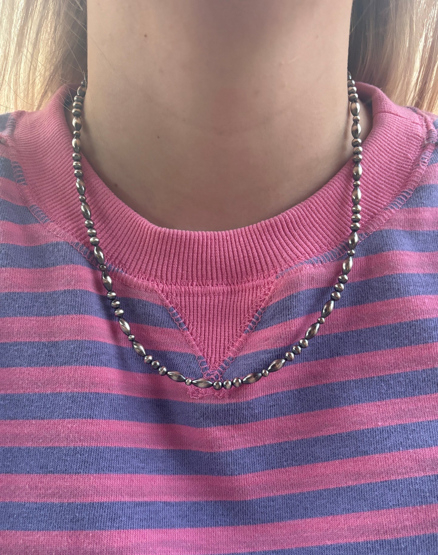 21" 4mm Dainty Torpedo and 4mm Pearl Necklace
