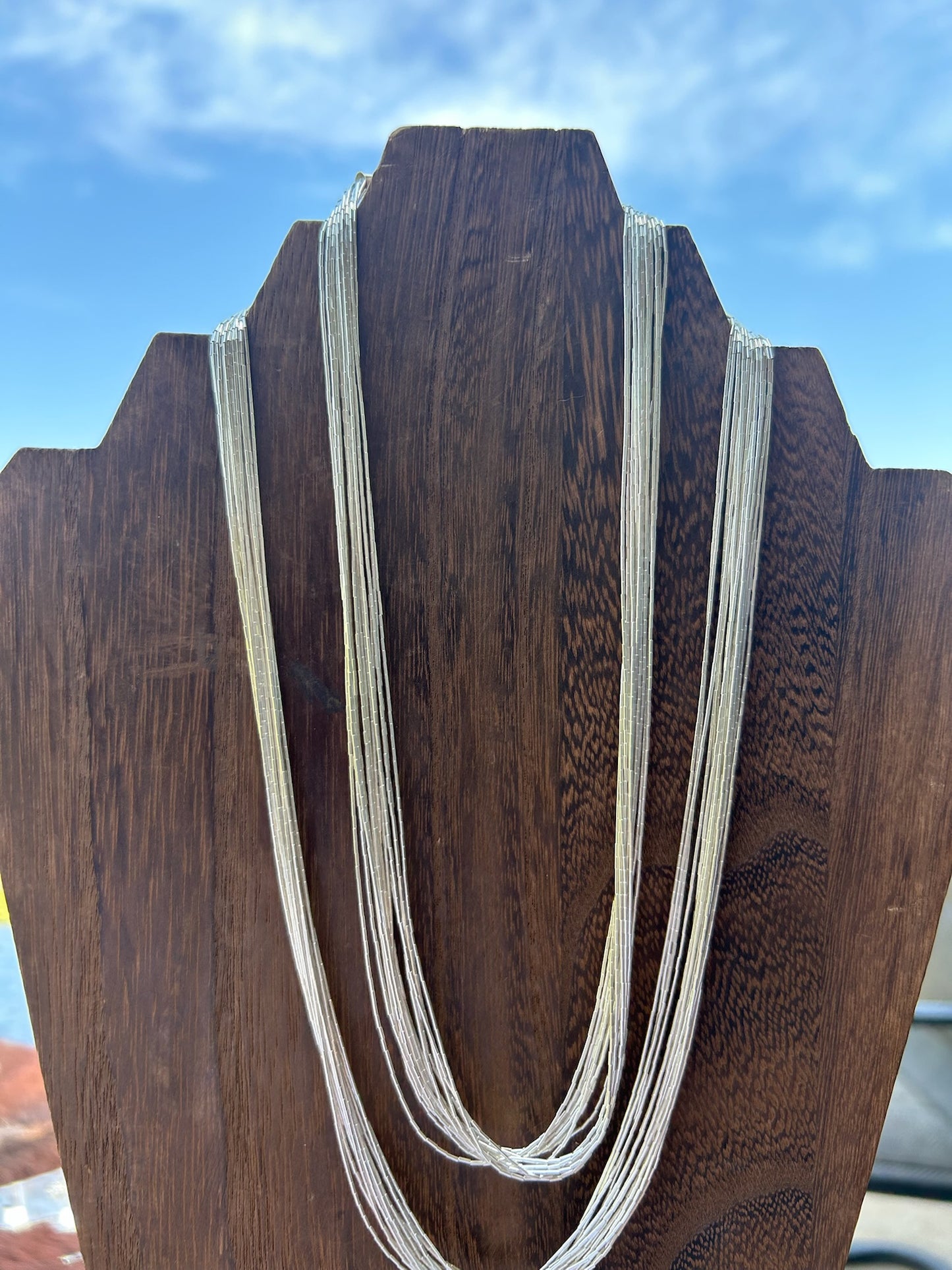 18" 15 Strand Liquid Silver Necklace