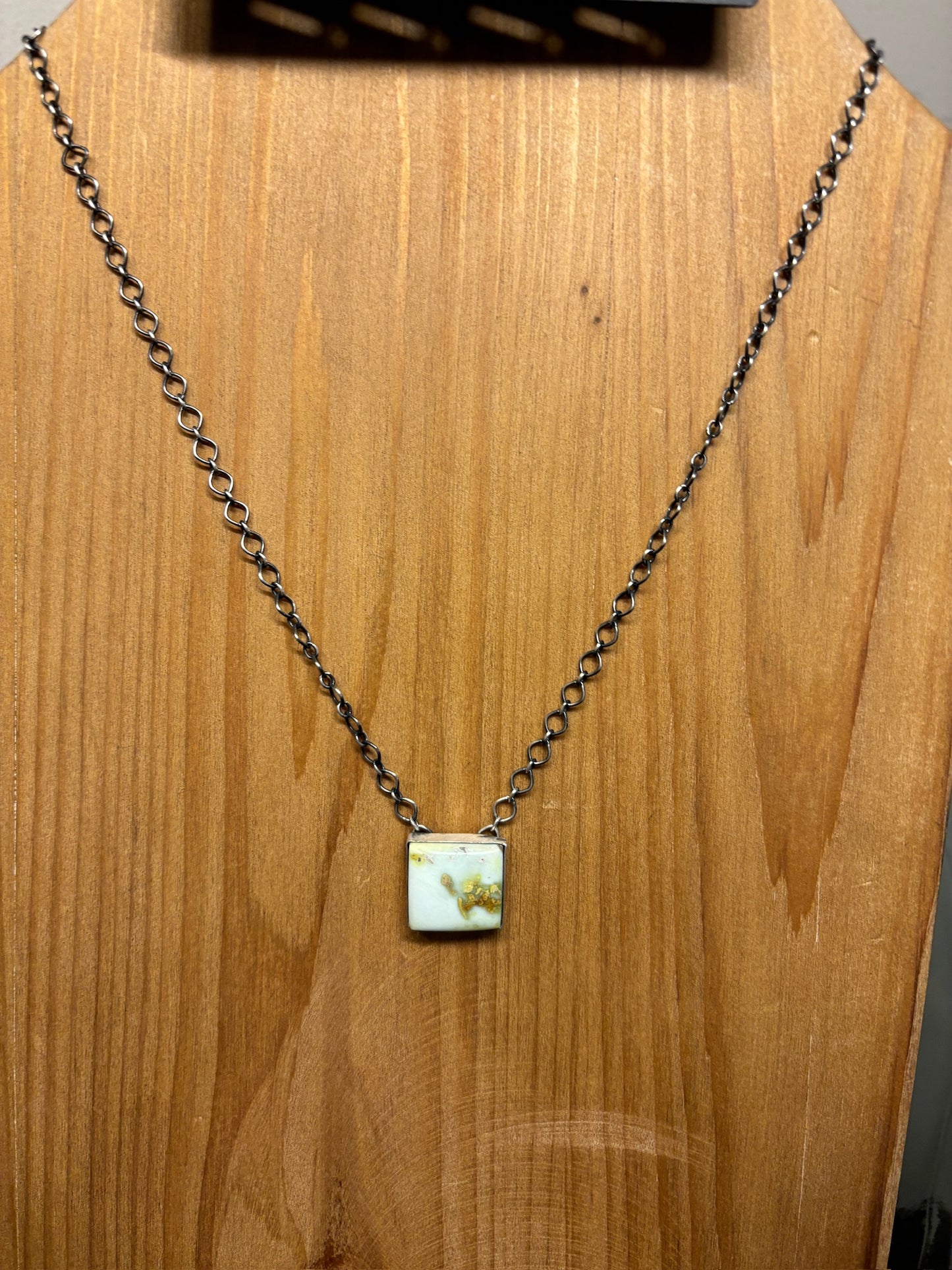 Palomino Square Necklace with Simple Bezel
