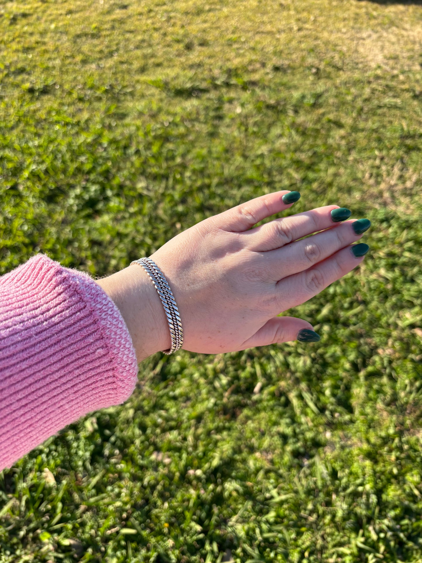 Sterling Flat Triple Twist Tahe Cuff