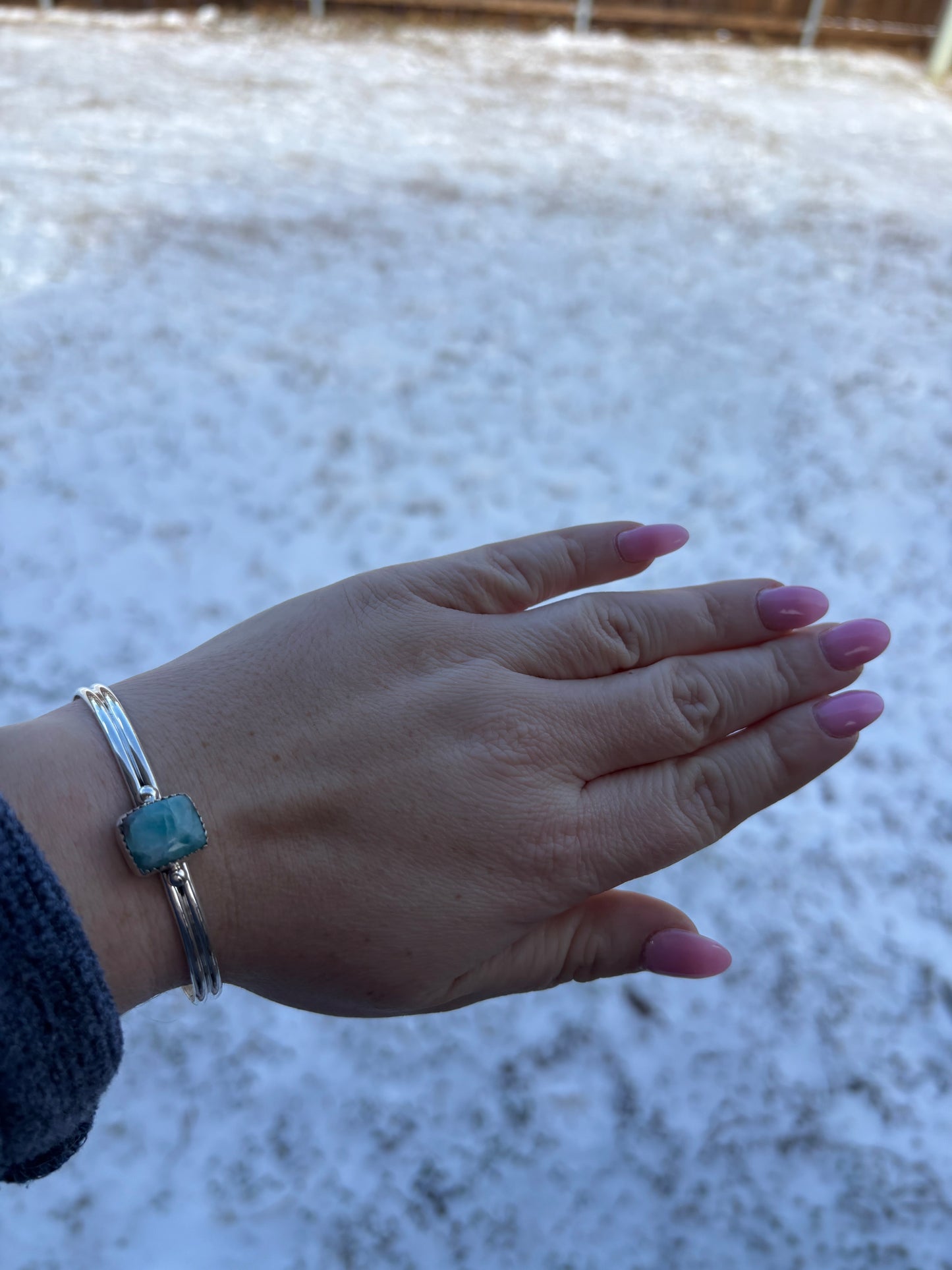Larimar Square Double Band Cuff