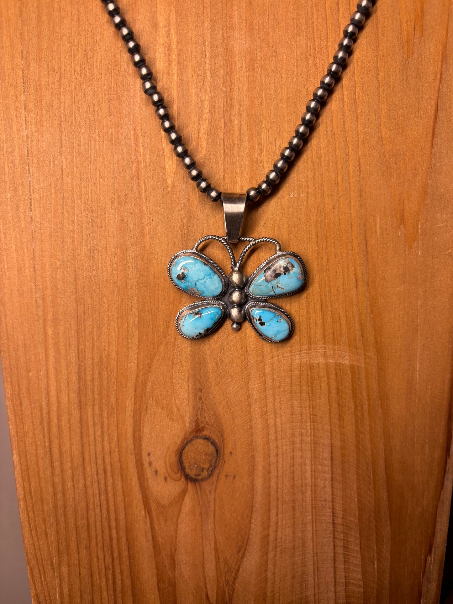 Kingman Turquoise Butterfly Pendant