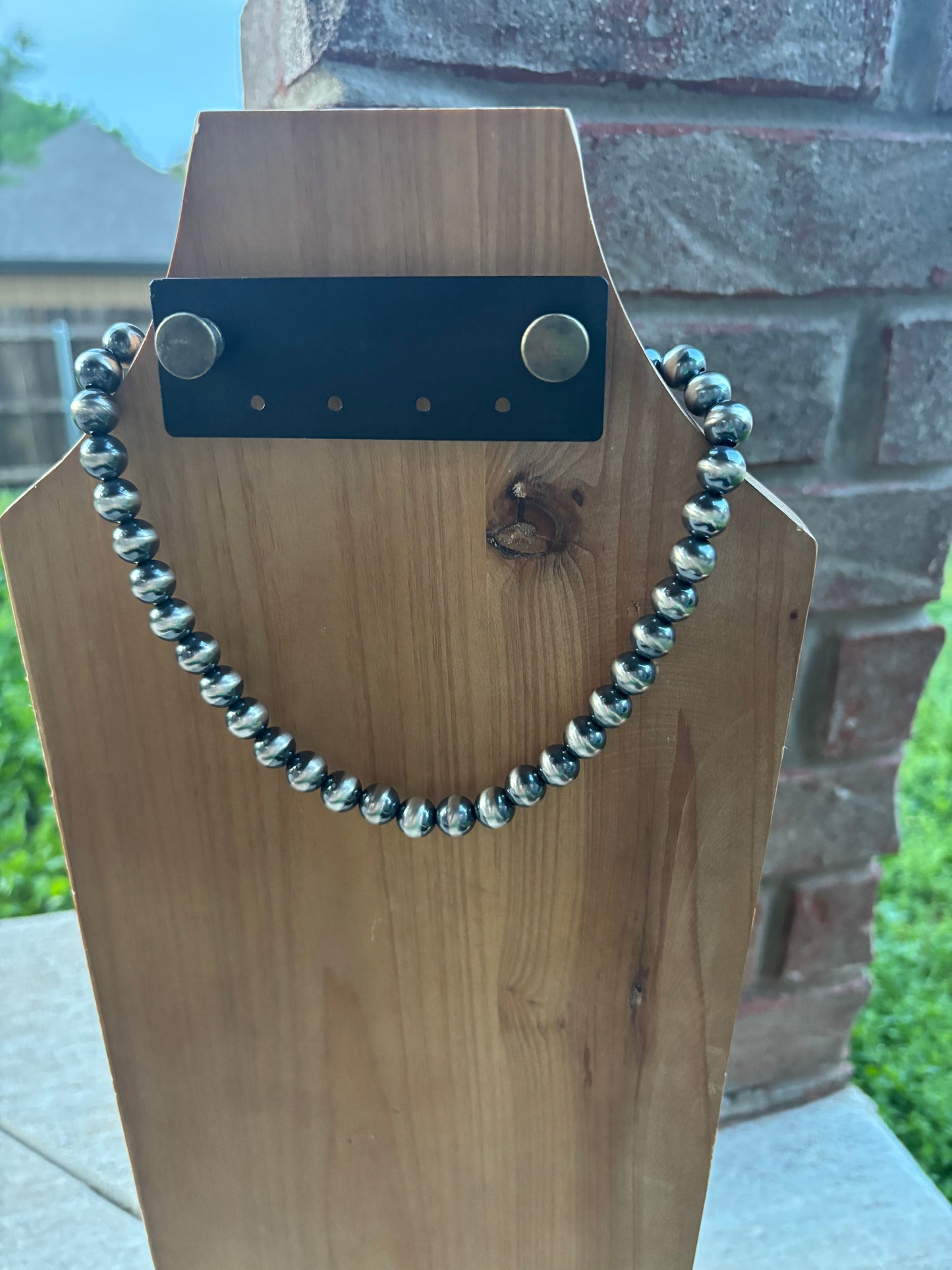 16" 10mm Sterling Silver Pearl Necklace
