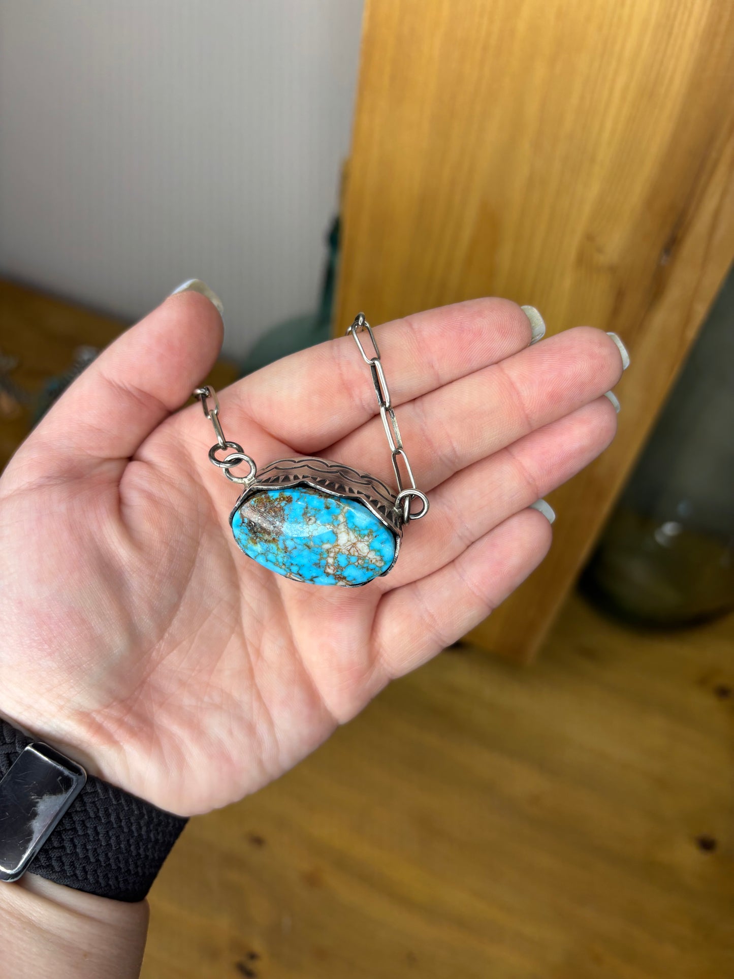 Turquoise Oval Chunky Necklace