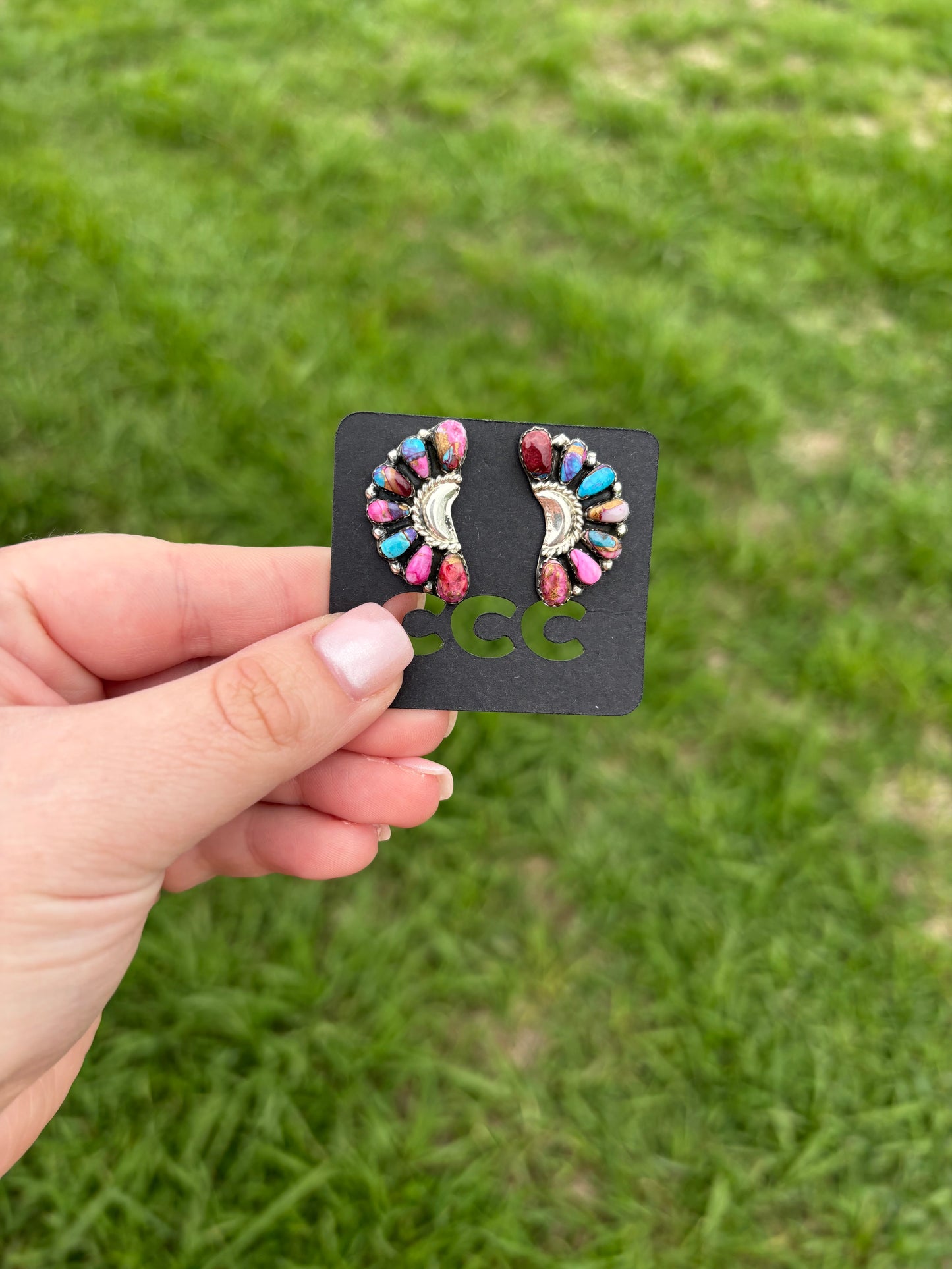 Dahlia 1/2 Cluster Earrings