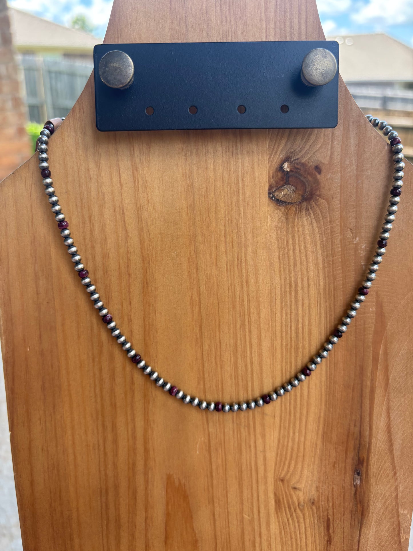 4mm Sterling Pearls and Purple Spiny - 18"