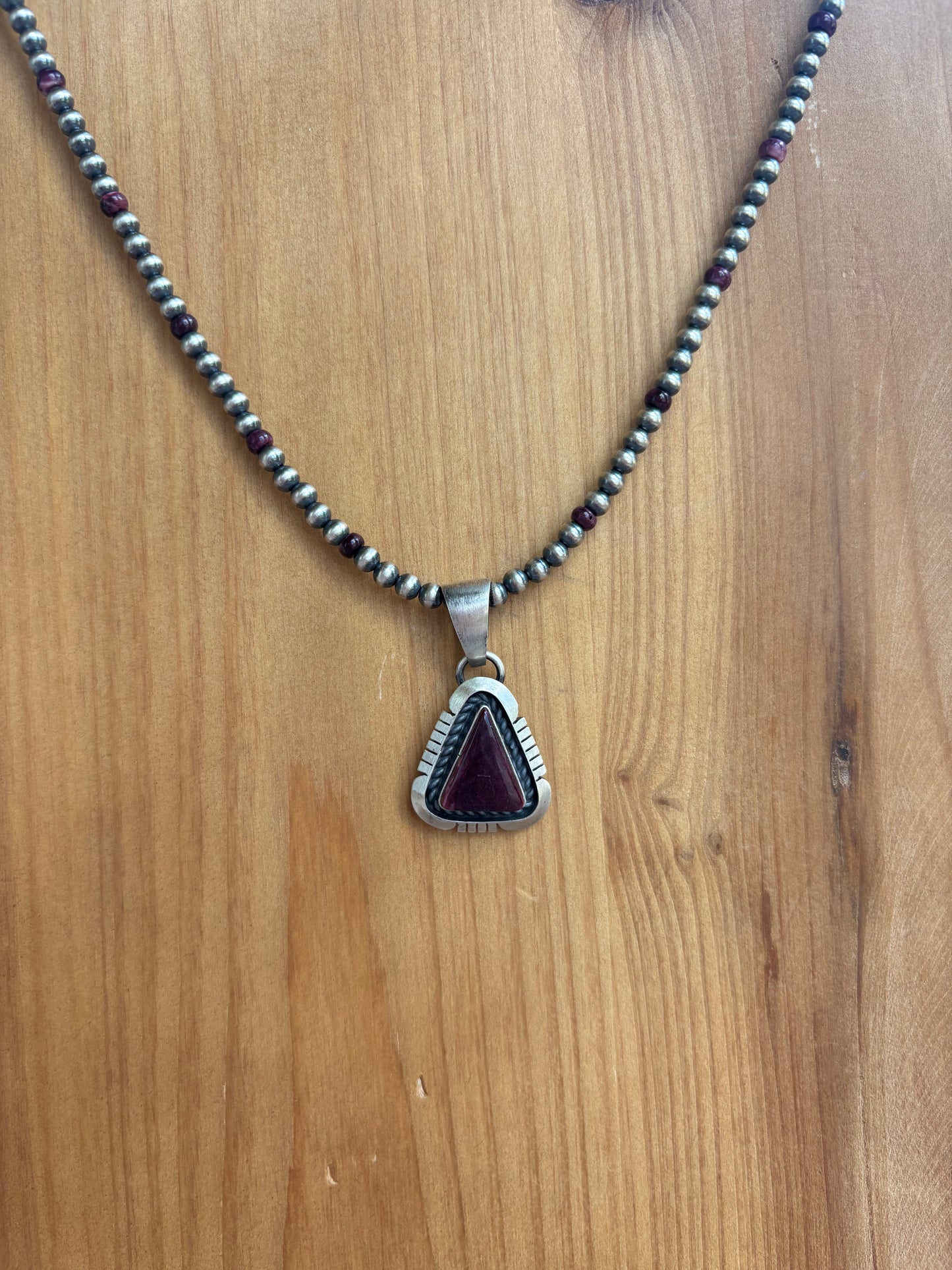 Purple Spiny Sterling Border Triangle Pendant