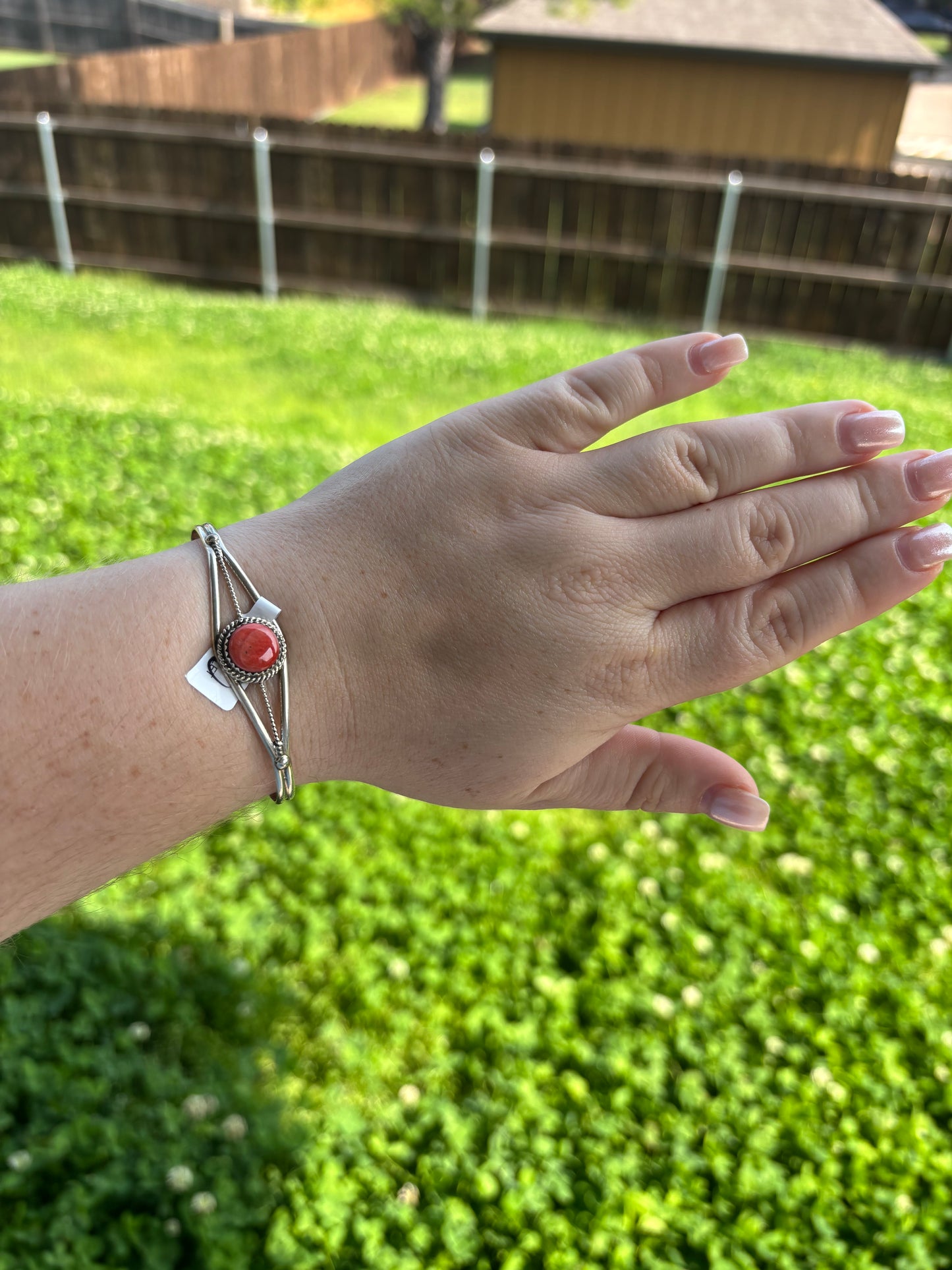 Natural Spiny Single Stone Cuff