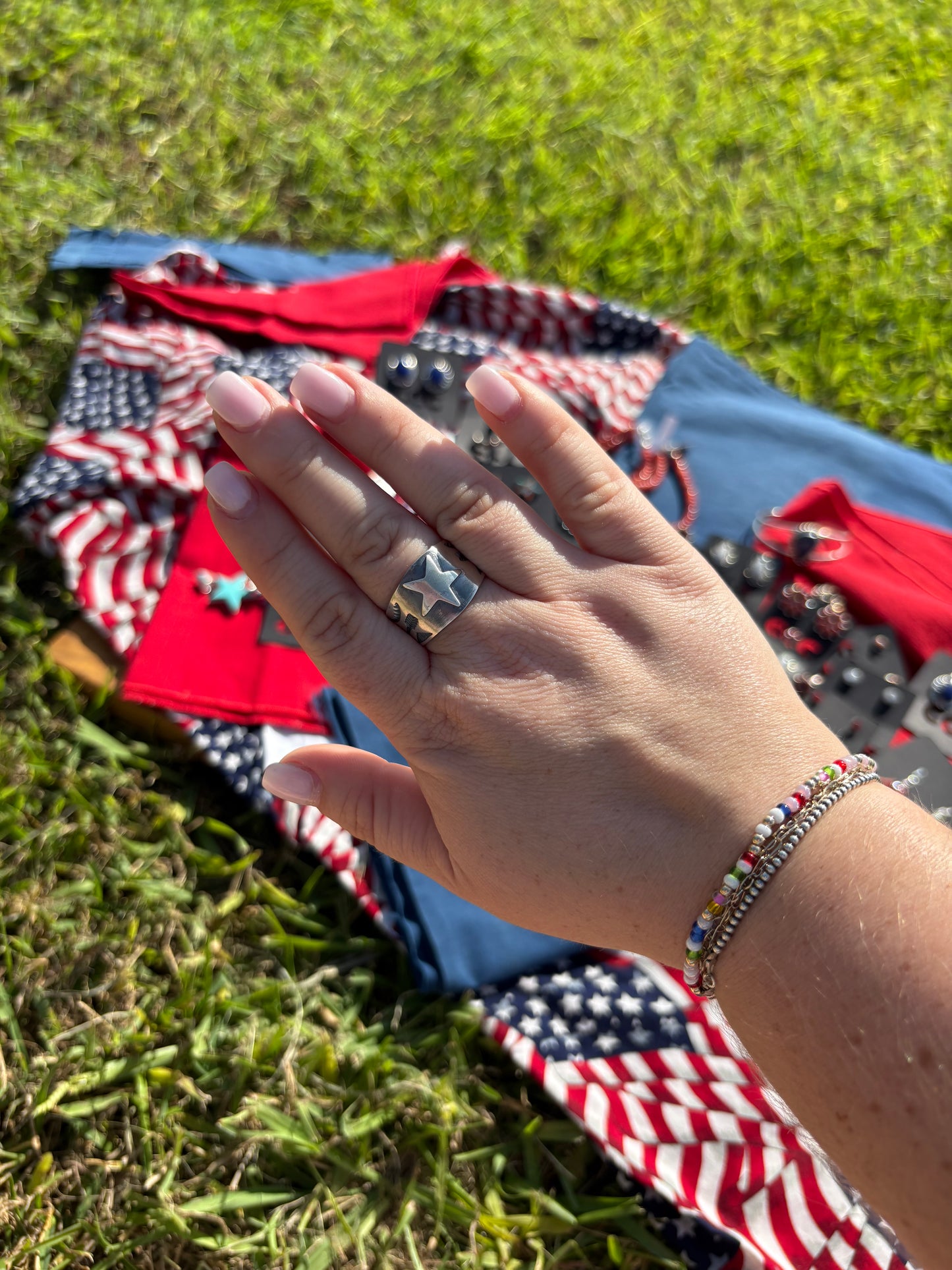 Sterling Stamped Star Ring - MULTIPLE SIZES