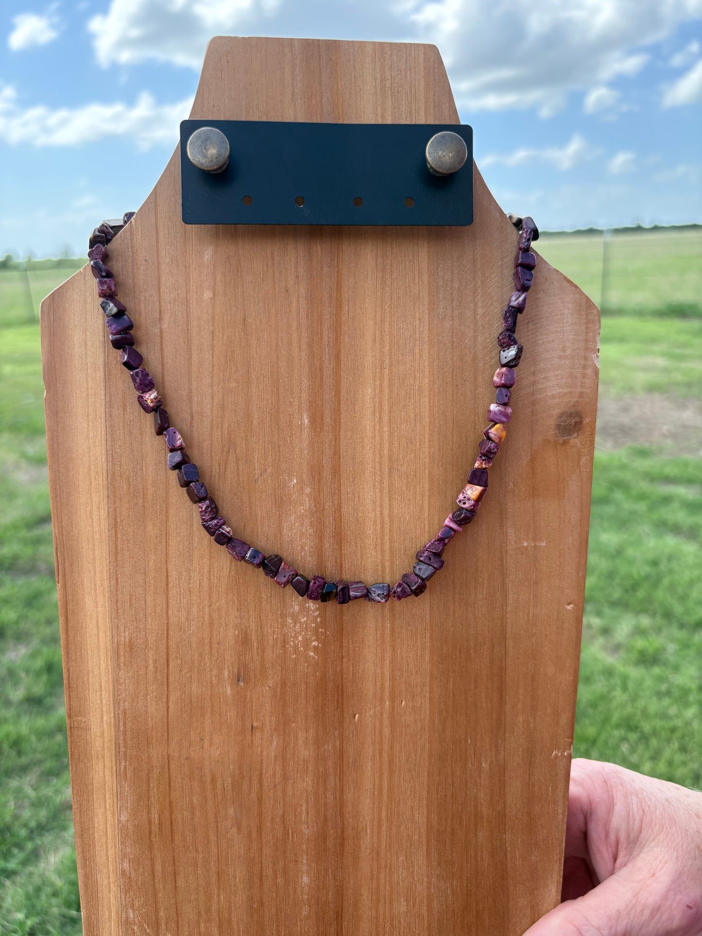 Purple Spiny Heishi Stacker Necklaces - 18"