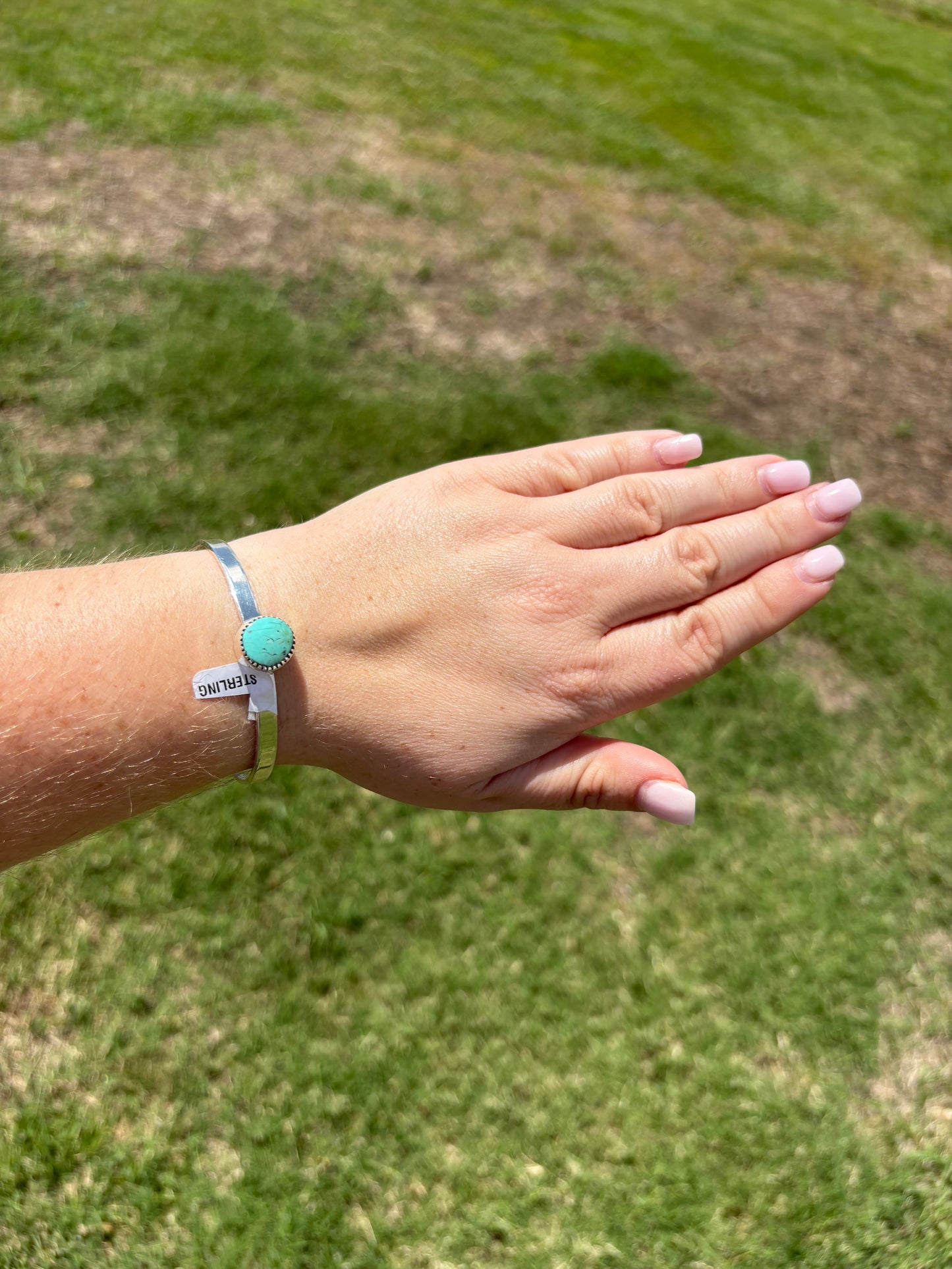 Turquoise Curcle Simple Smooth Band Cuff