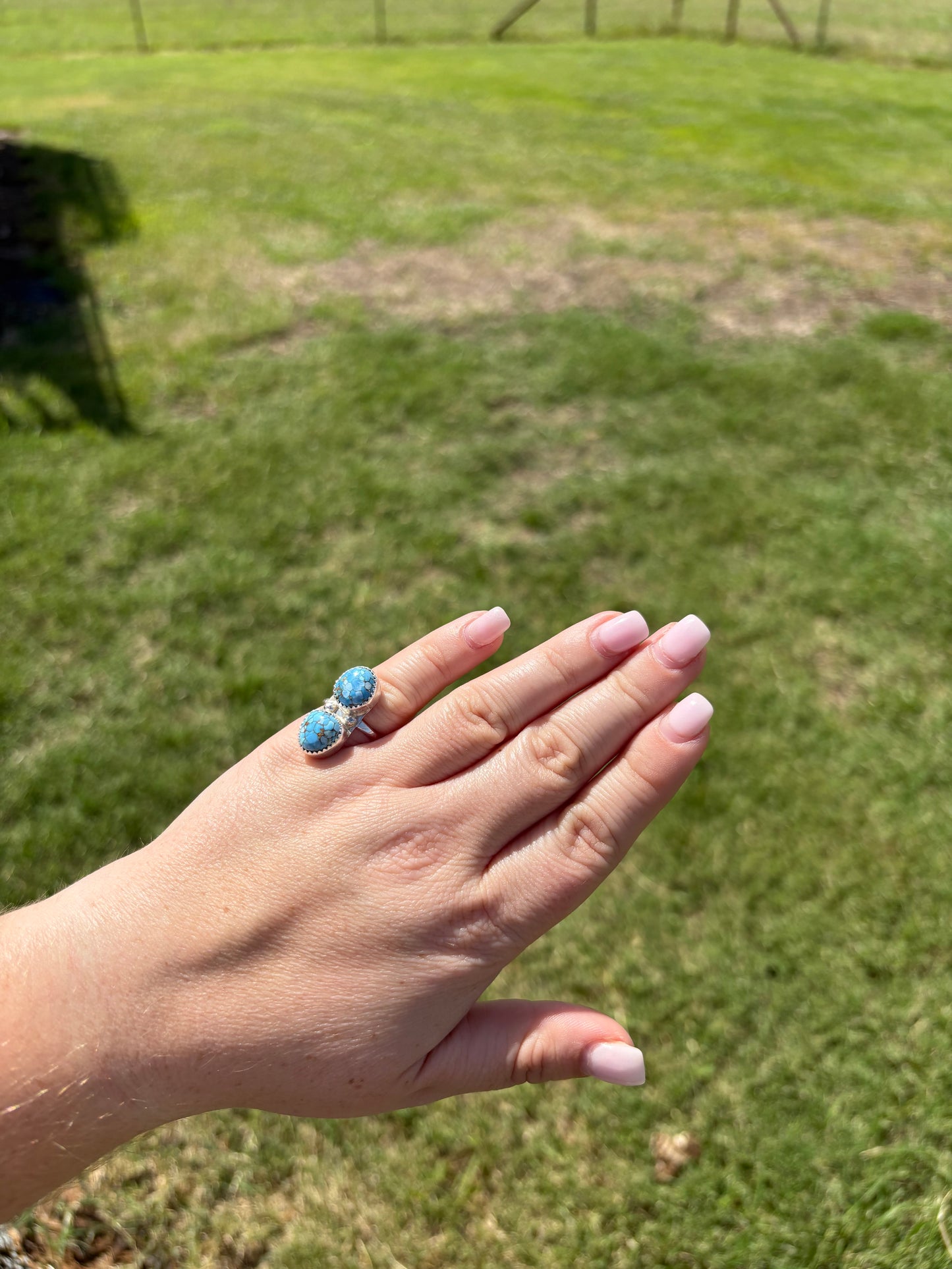 Golden Hills Stamped Band 2-Stone Ring - MULTIPLE SIZES