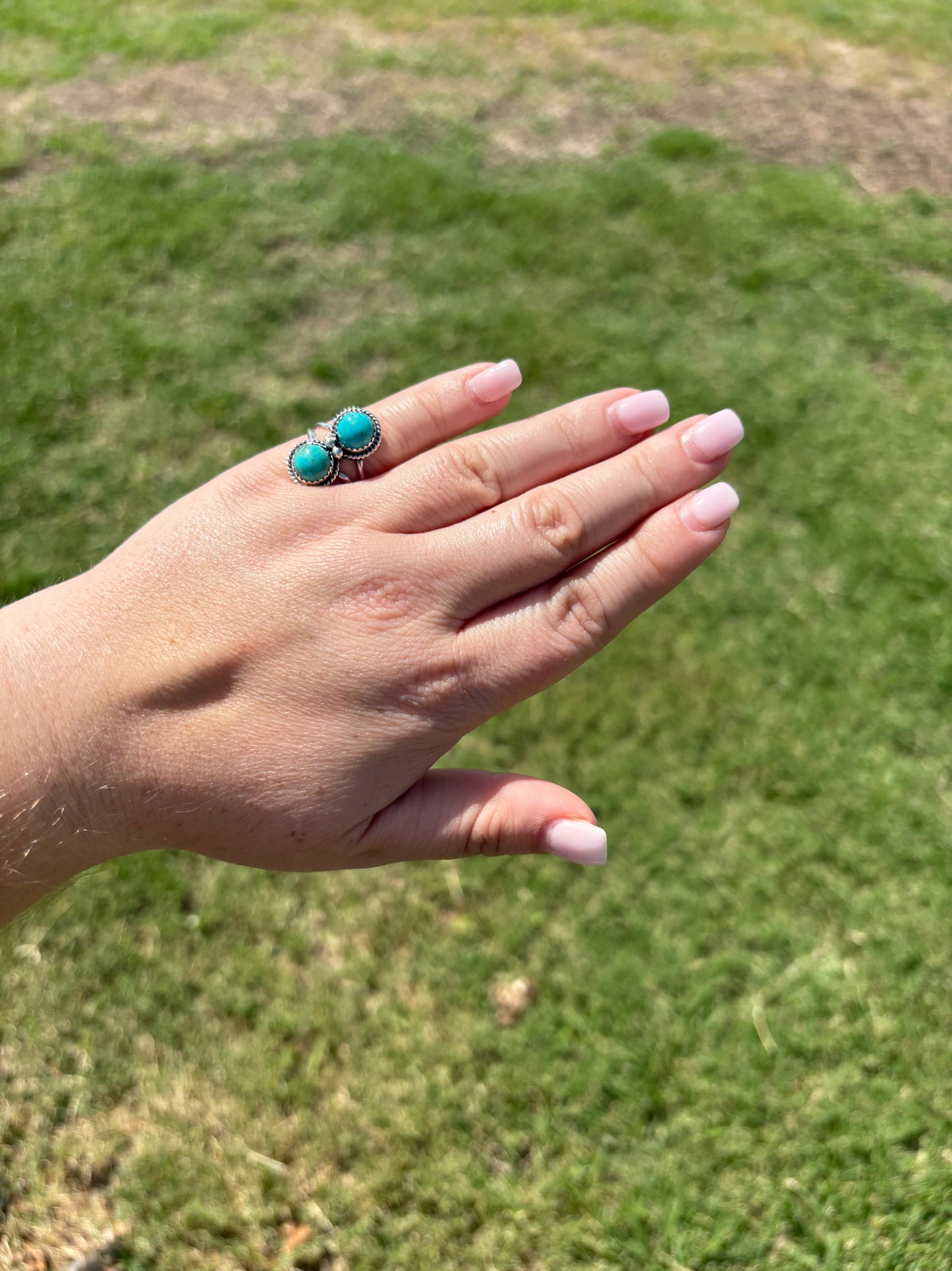 Turquoise 2-Stone Rope Ring - MULTIPLE SIZES