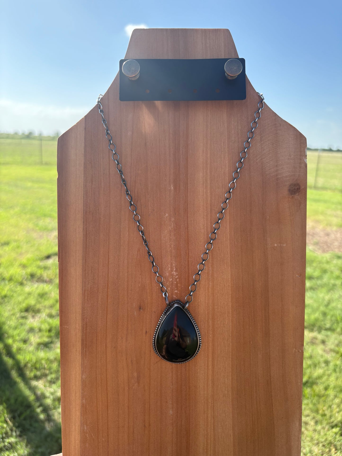 Black Onyx XL Teardrop Necklace