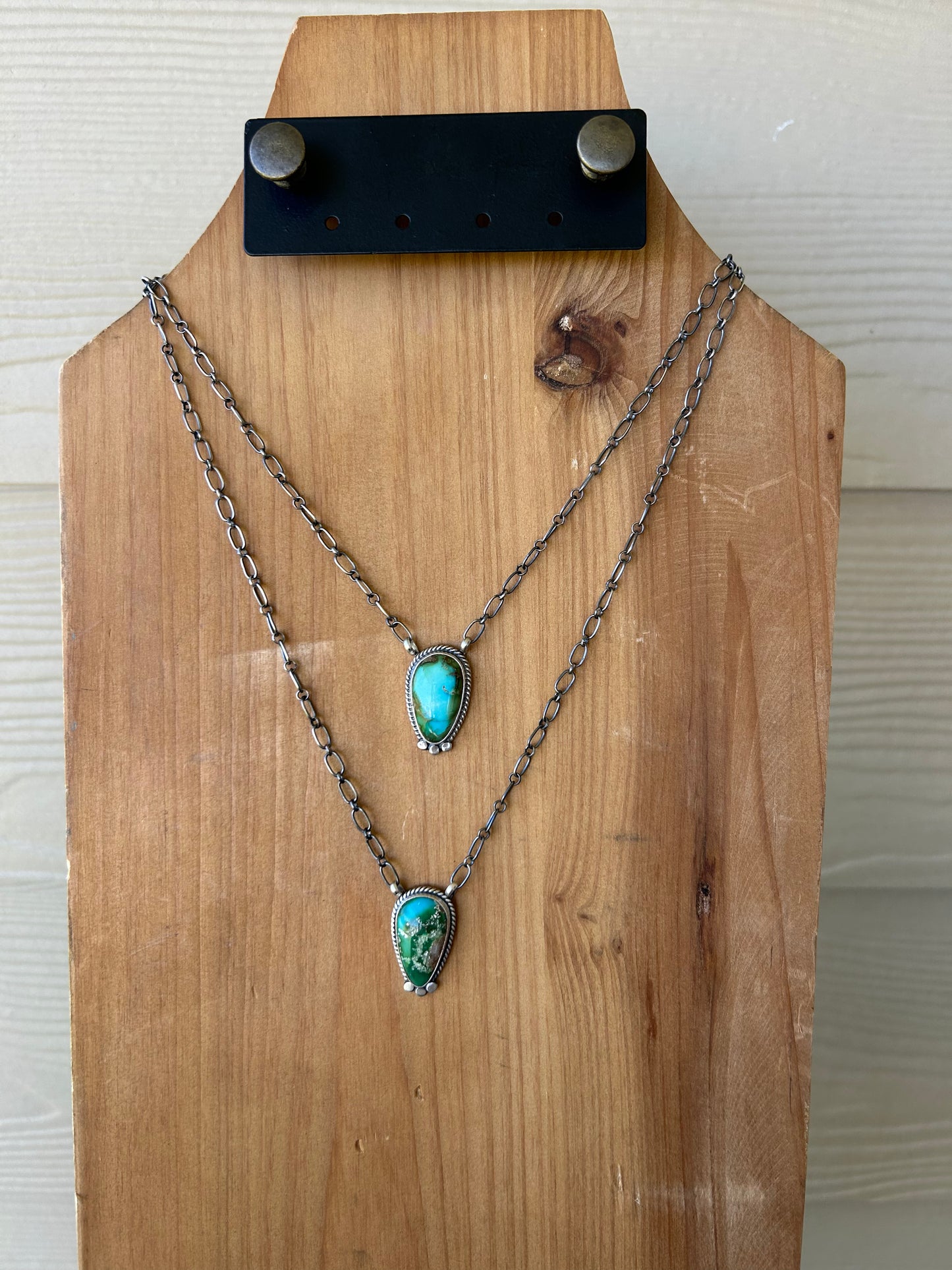 Sonoran Turquoise Downward Teardrop Necklace - 18"