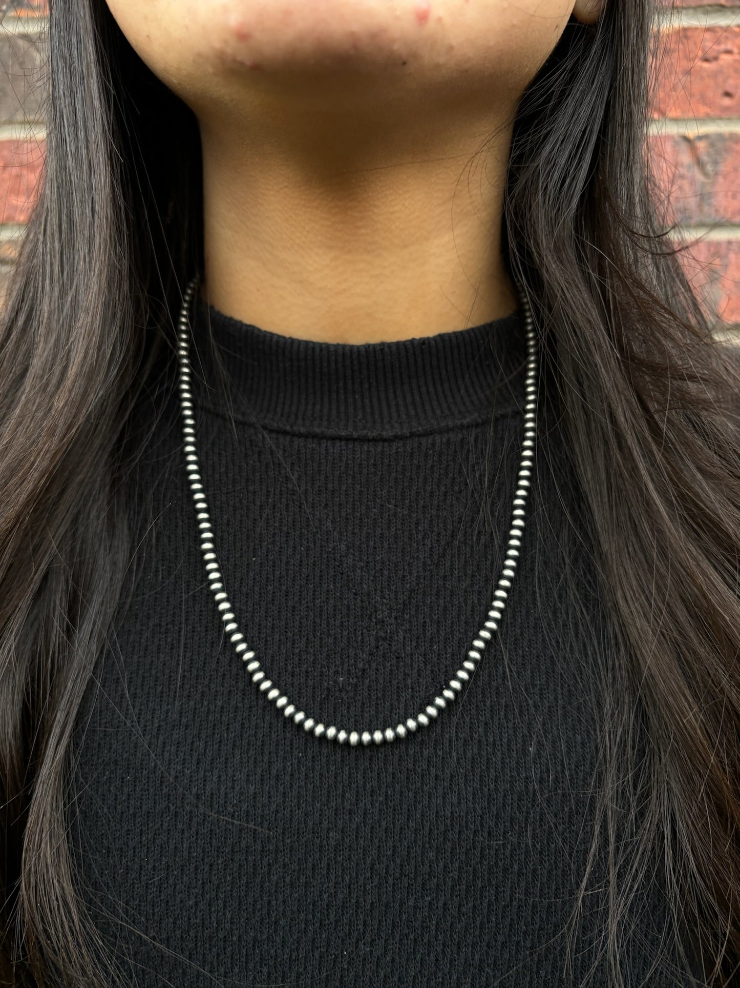 22" 4mm Sterling Silver Pearl Necklace
