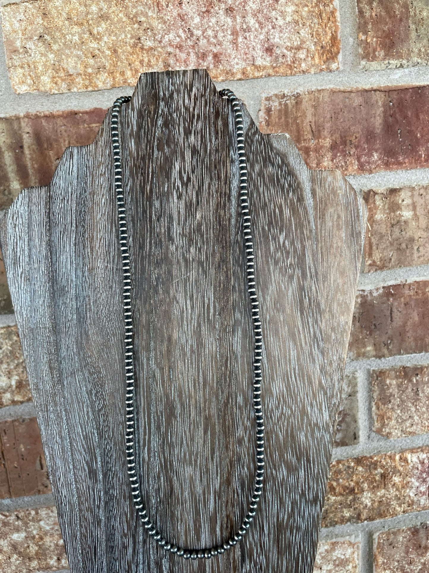 24" 4mm Sterling Silver Pearl Necklace