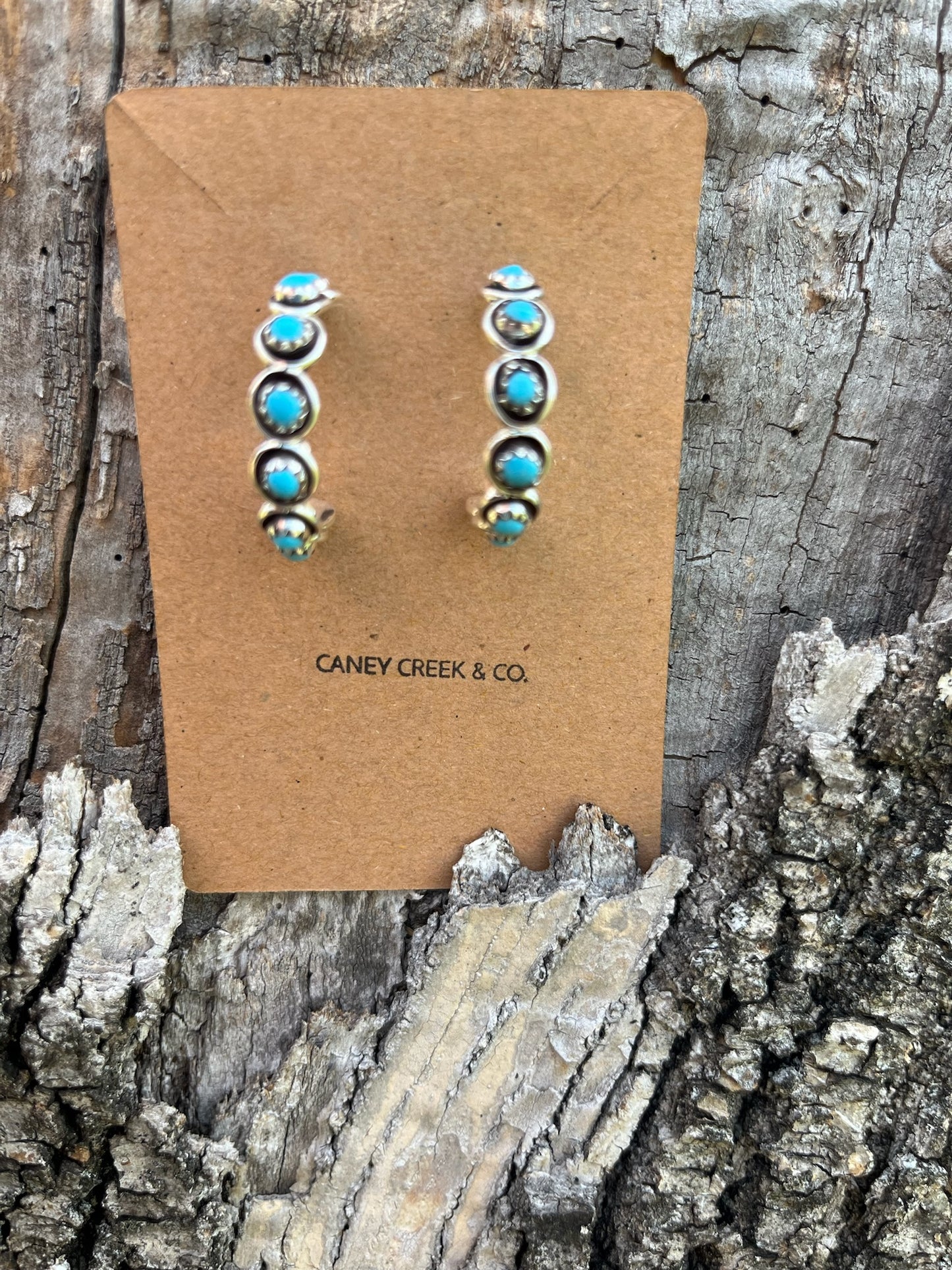 Turquoise Medium 8-Stone Hoops