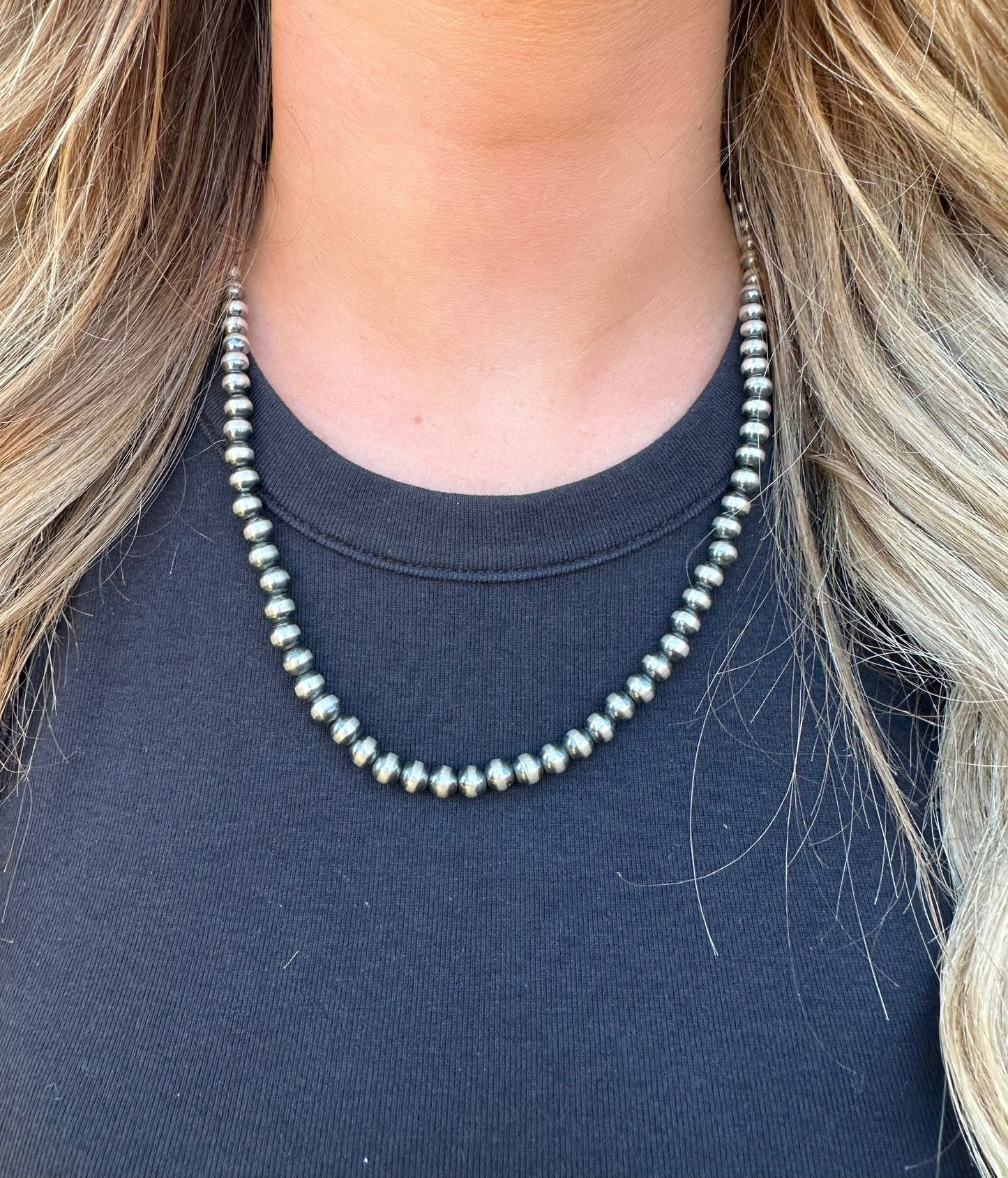 20" 6mm Sterling Silver Pearl Necklace