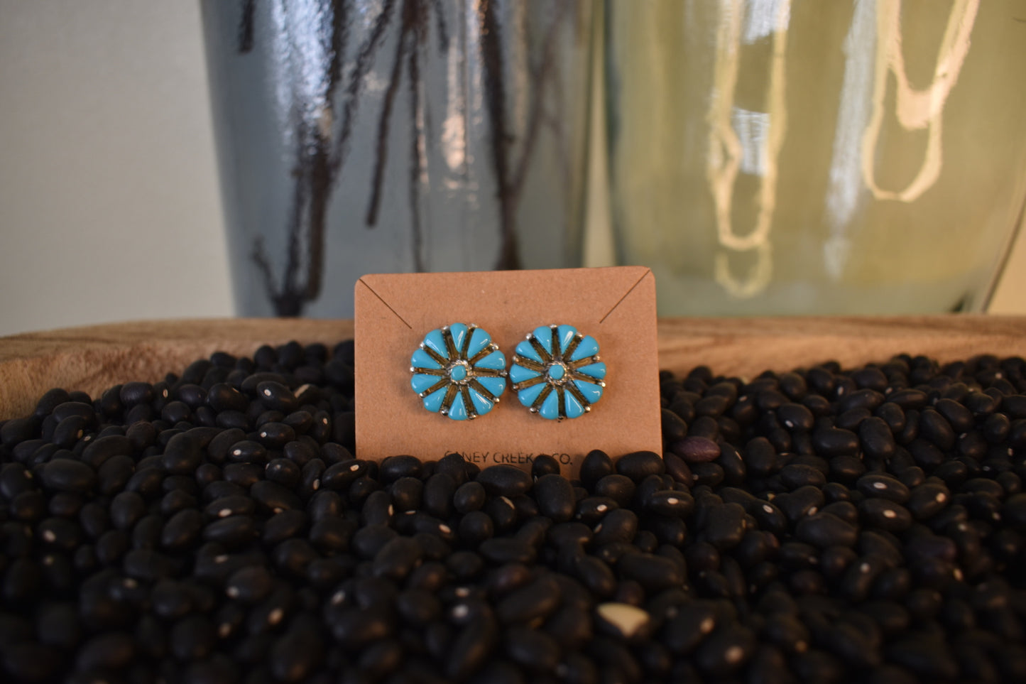 Turquoise Bright Flower Clusters - Medium