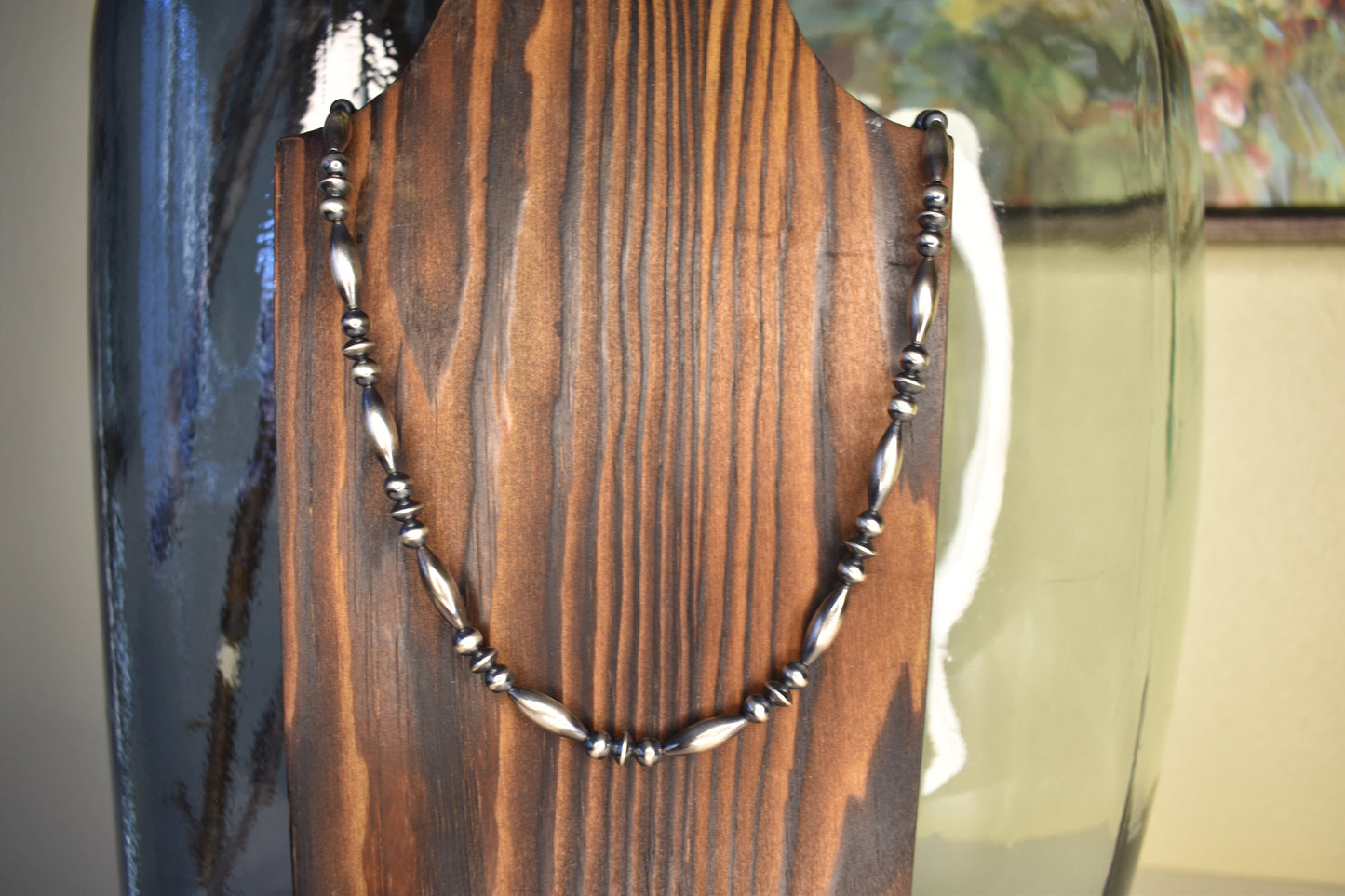 Torpedo and 5mm Sterling Silver Pearl Necklace - MULTIPLE LENGTHS