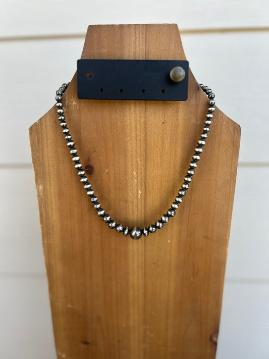 The Classy Graduated Sterling Silver Pearl Necklace - 17.5"